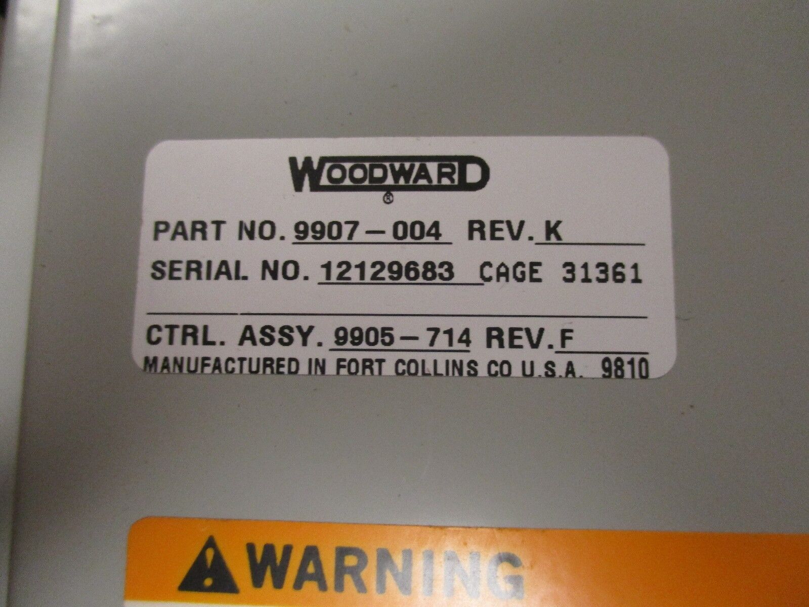 Woodward Master Synchronizer and Load Control 9907-004 Rev K Used