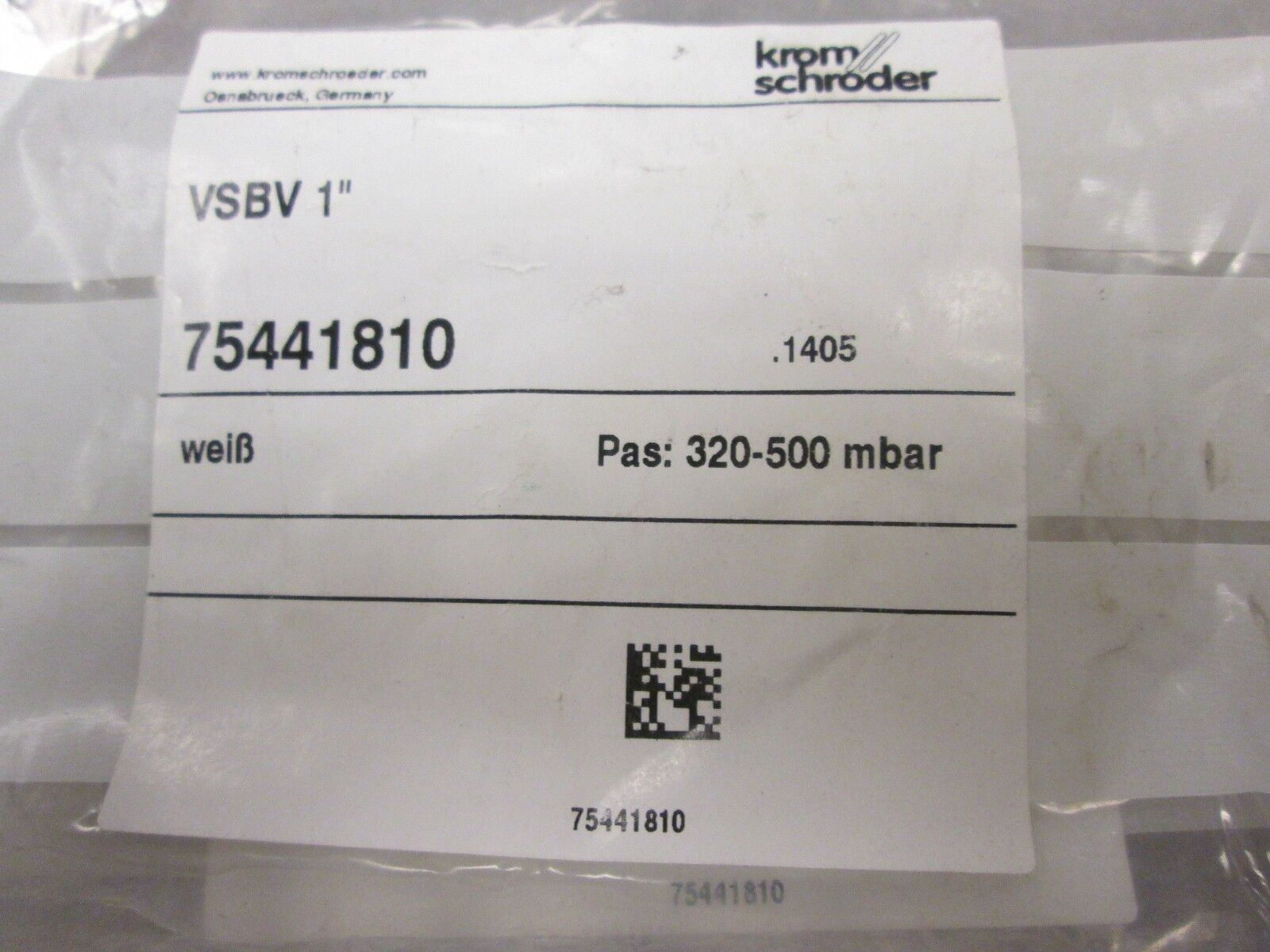 Kronschroeder Spring VSBV 320-500 mbar 1" *Lot of 2* New Surplus