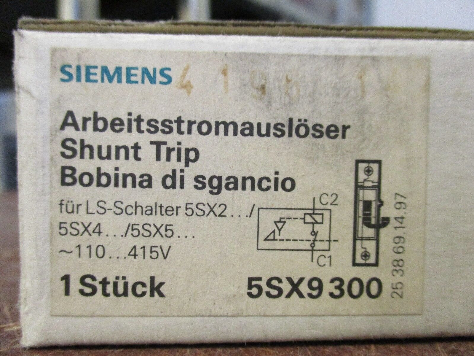 Siemens Shunt Trip 5SX9300 110...415V New Surplus