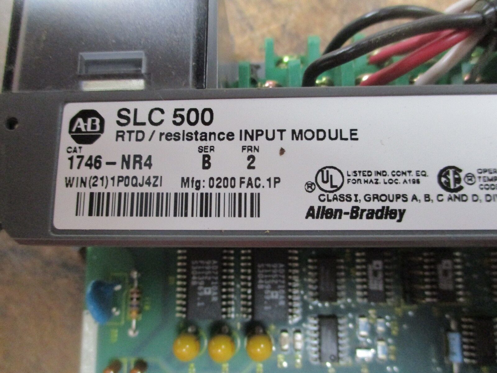 Allen-Bradley SLC 500 RTD/Resistance Input Module 1746-NR4 Ser. B FRN: 2 Used