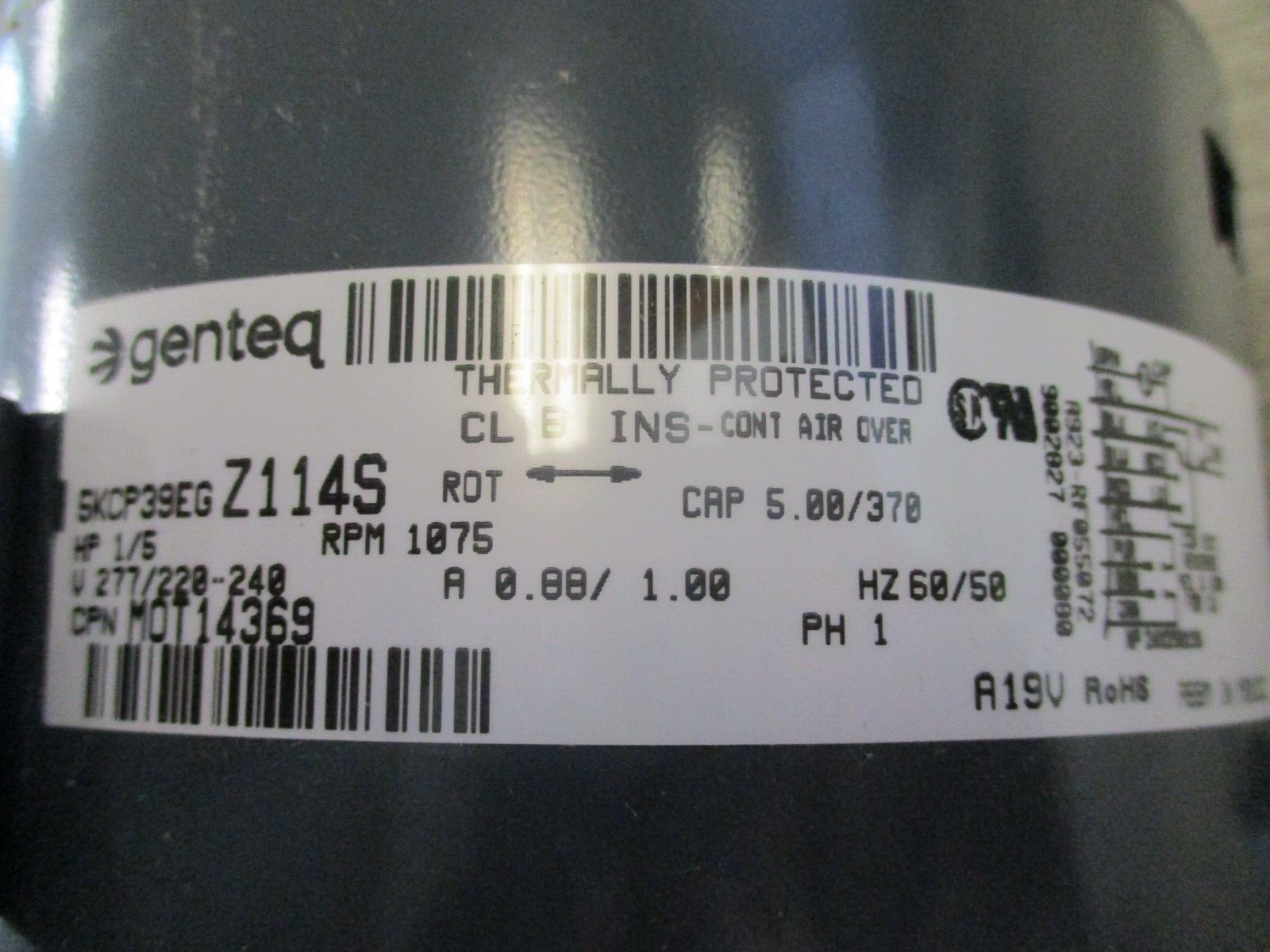 Genteq Permanit Split Capacitor MOT14369 277/220-240V .88/1.00A *New Surplus*