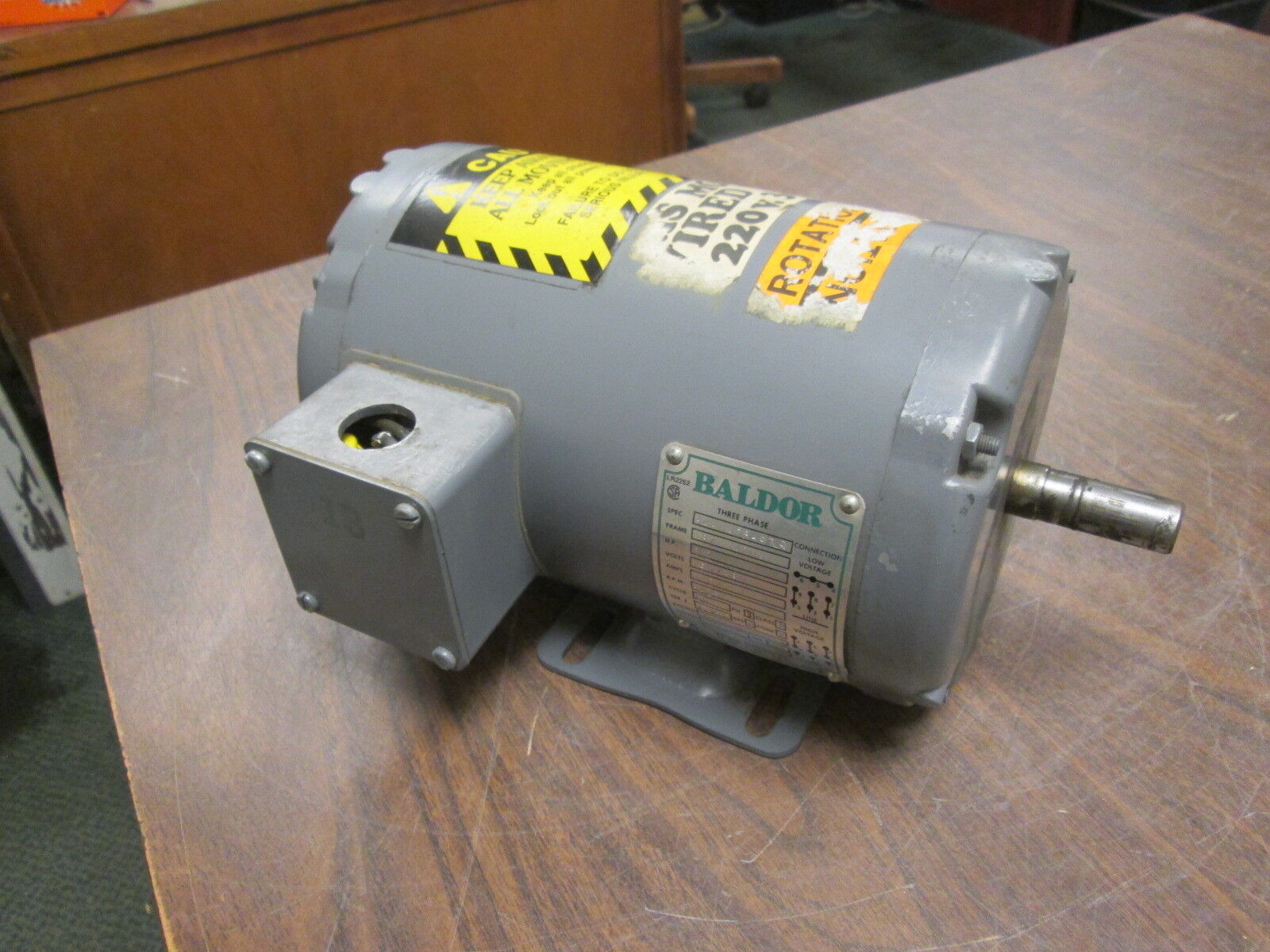 Baldor AC Motor ½HP 1425RPM FR: 48Z 190/380V 2.2/1.1A 3Ph Used