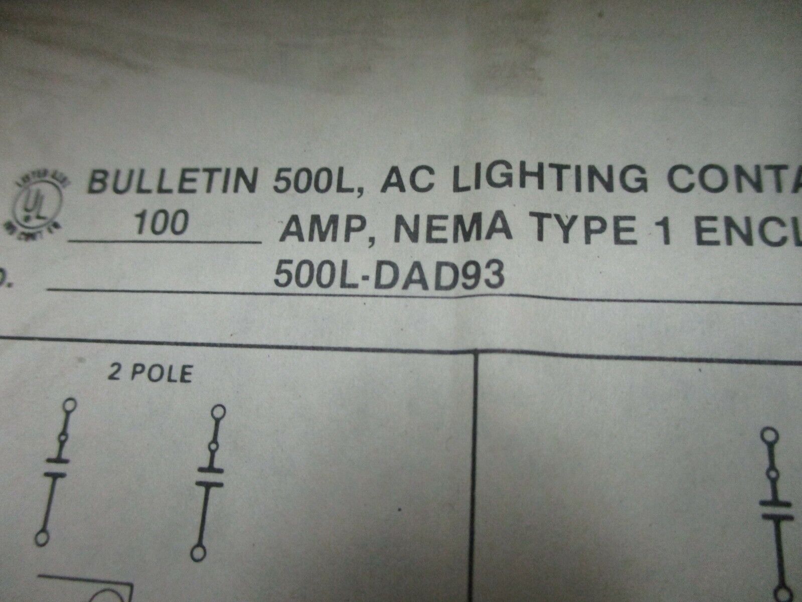 Allen-Bradley Enclosed AC Lighting Contactor 500L-DAD93 Ser. A 115-120V Coil