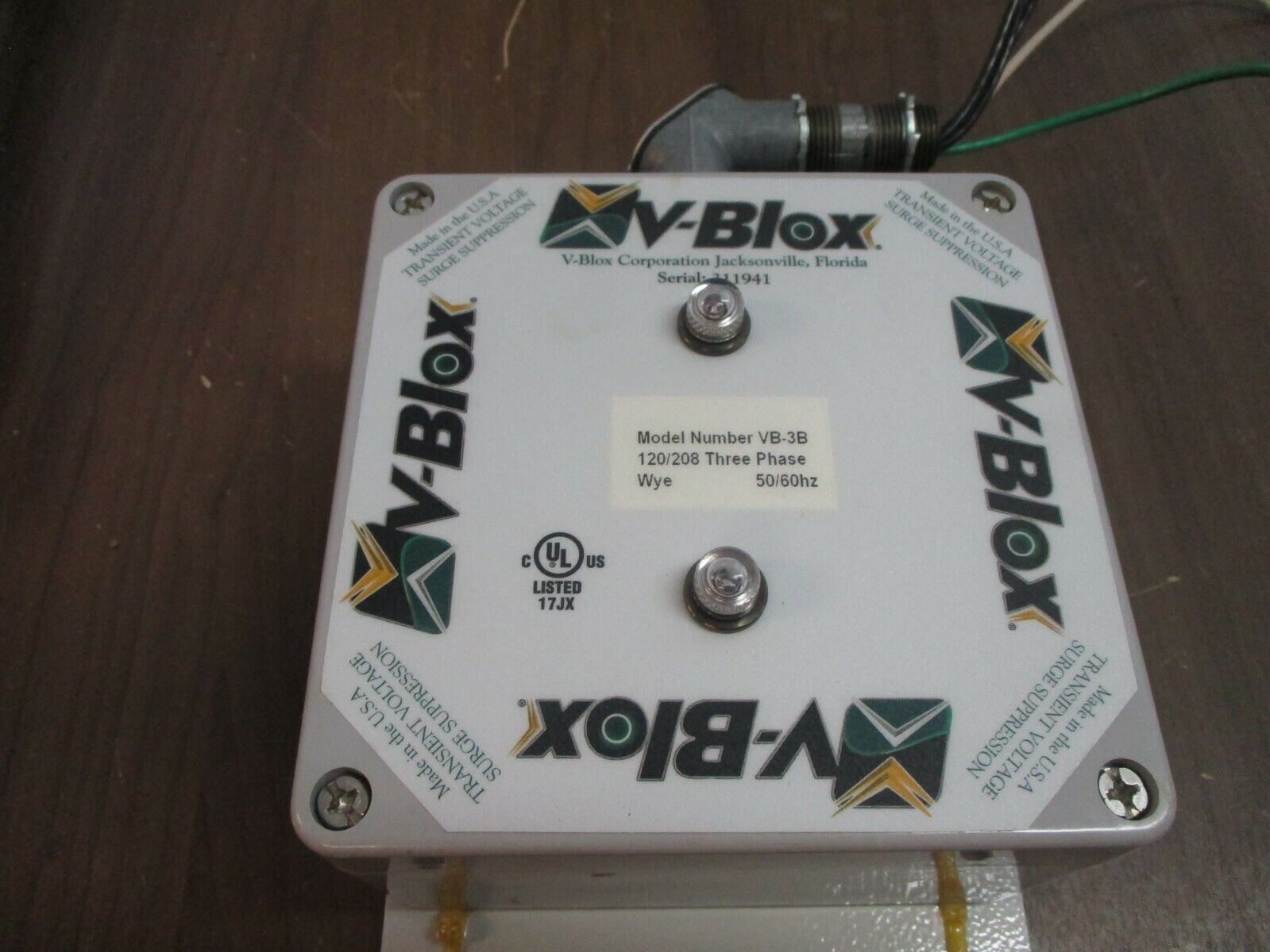 V-Blox Surge Suppressor VB-3B 120/208V 3Ph 50/60Hz Used