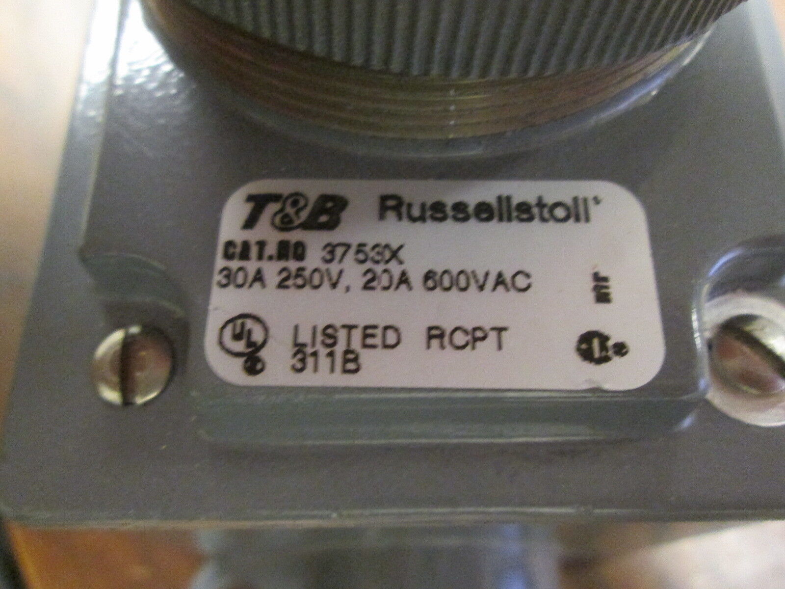 Russellstoll Receptacle 3753X 20A 600V Used