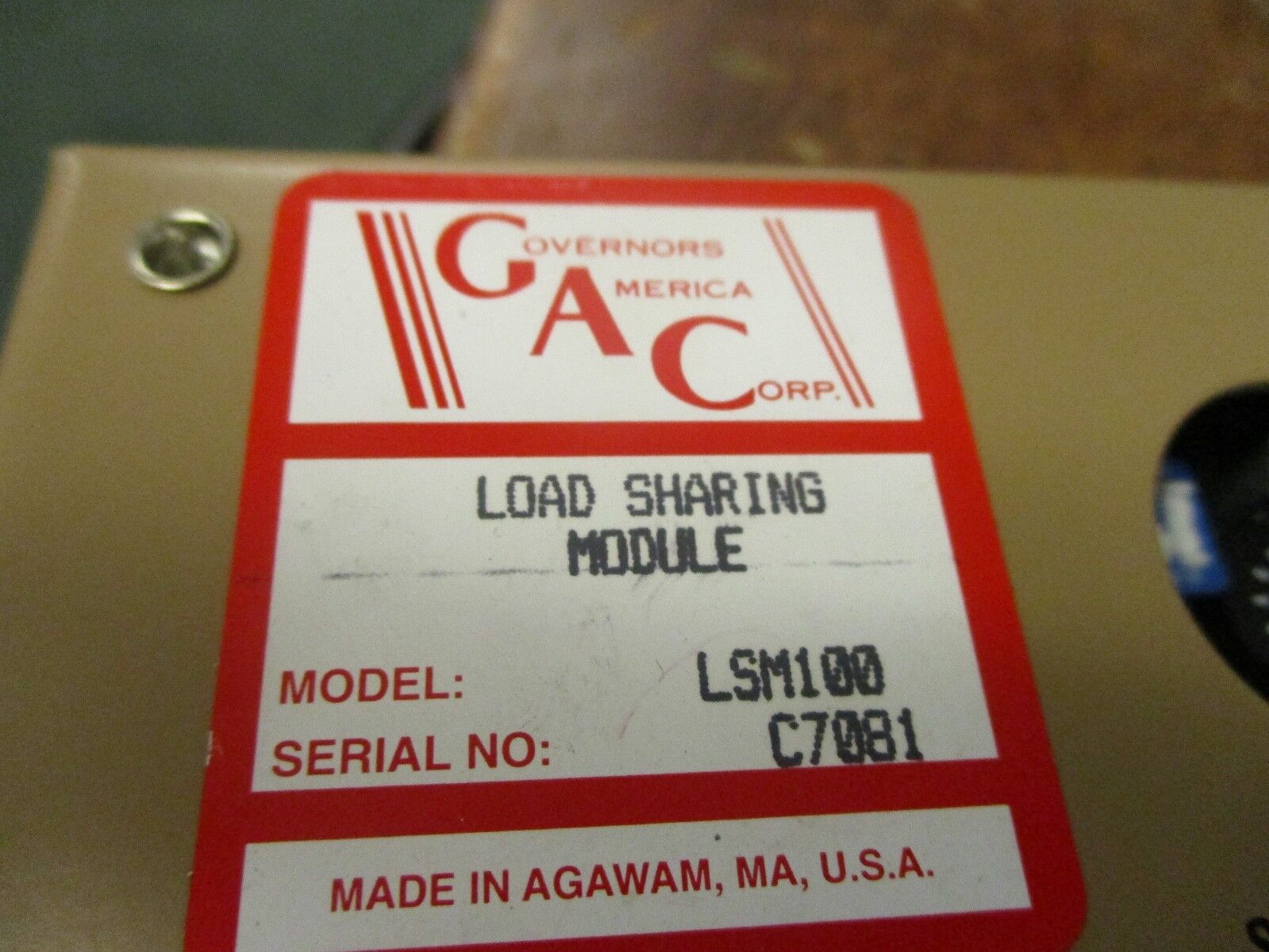 GAC Load Sharing Module LSM100 100-240/240-500V 0.5A@1.25VA Used