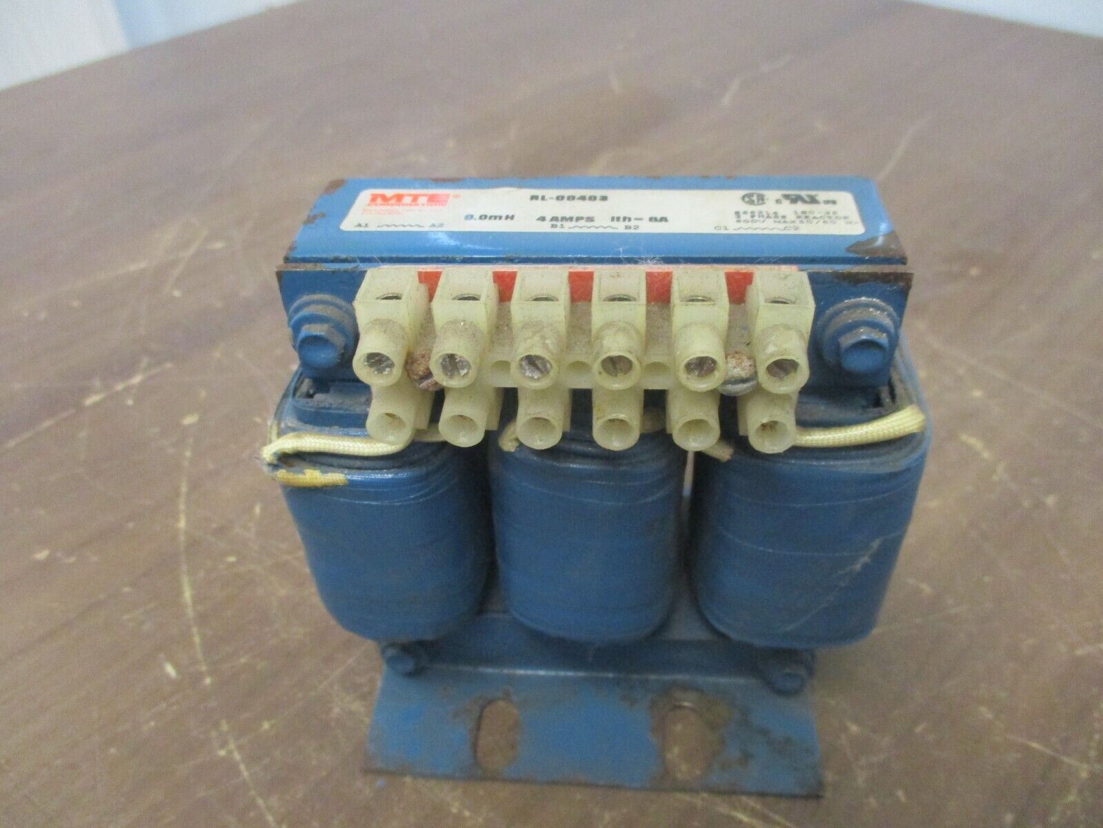 MTE 3-Phase Line Reactor RL-00403 9.0mH 4A 600V Used