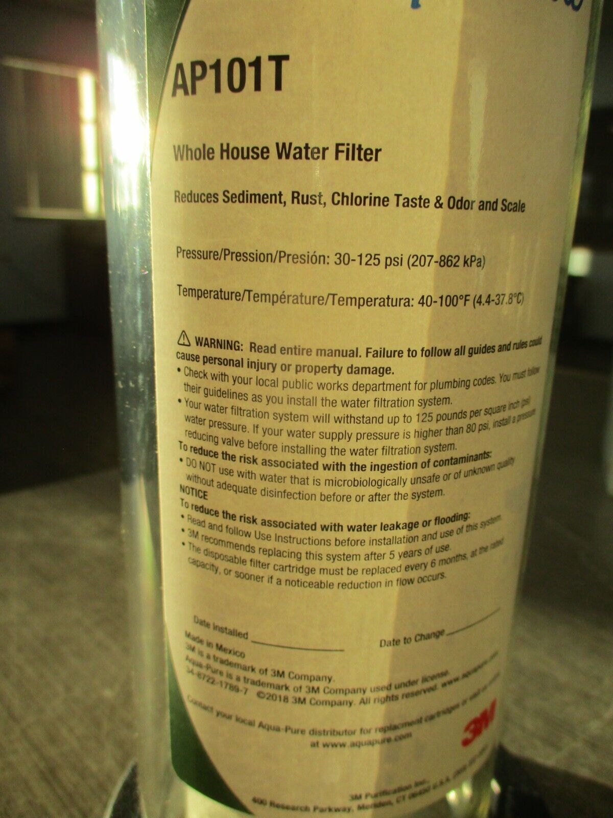 3M Aqua-Pure Water Filter AP101T New Surplus