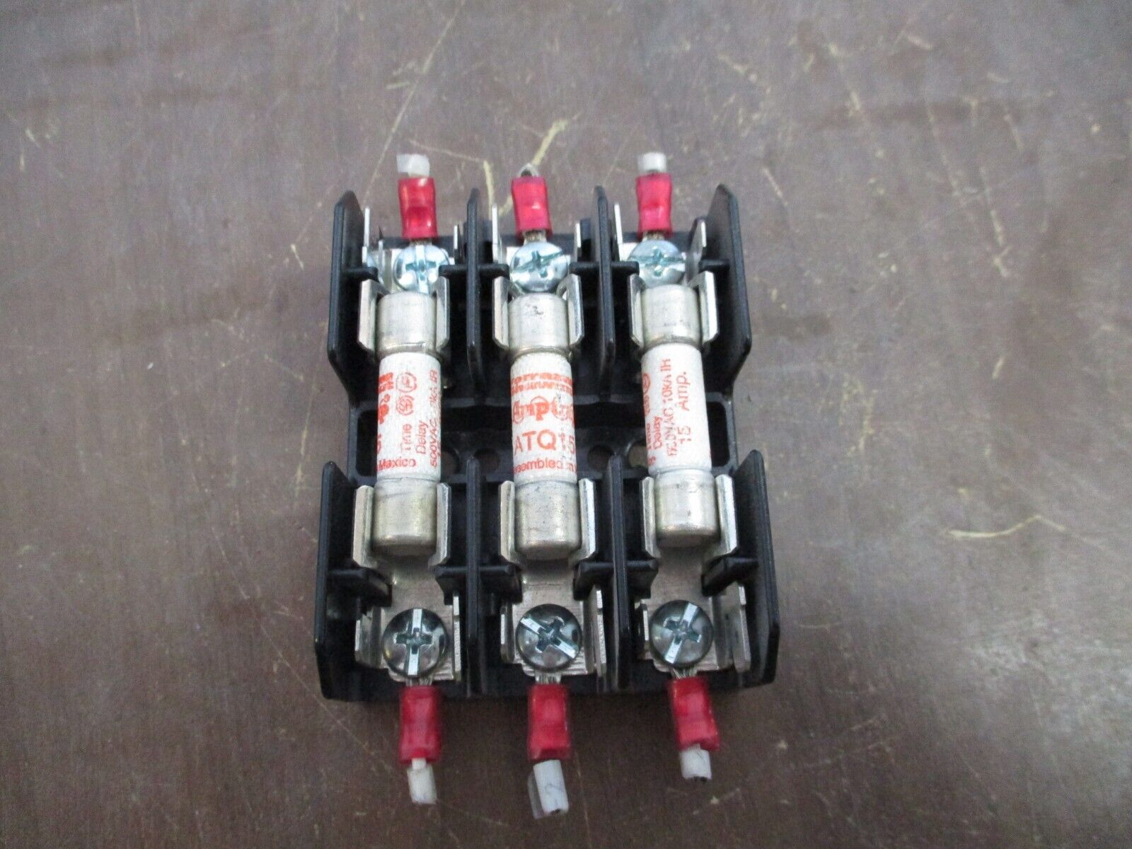 Buss Fuseholder BM6033SQ 30A 600V 3P w/ (3) 15A Fuses Used