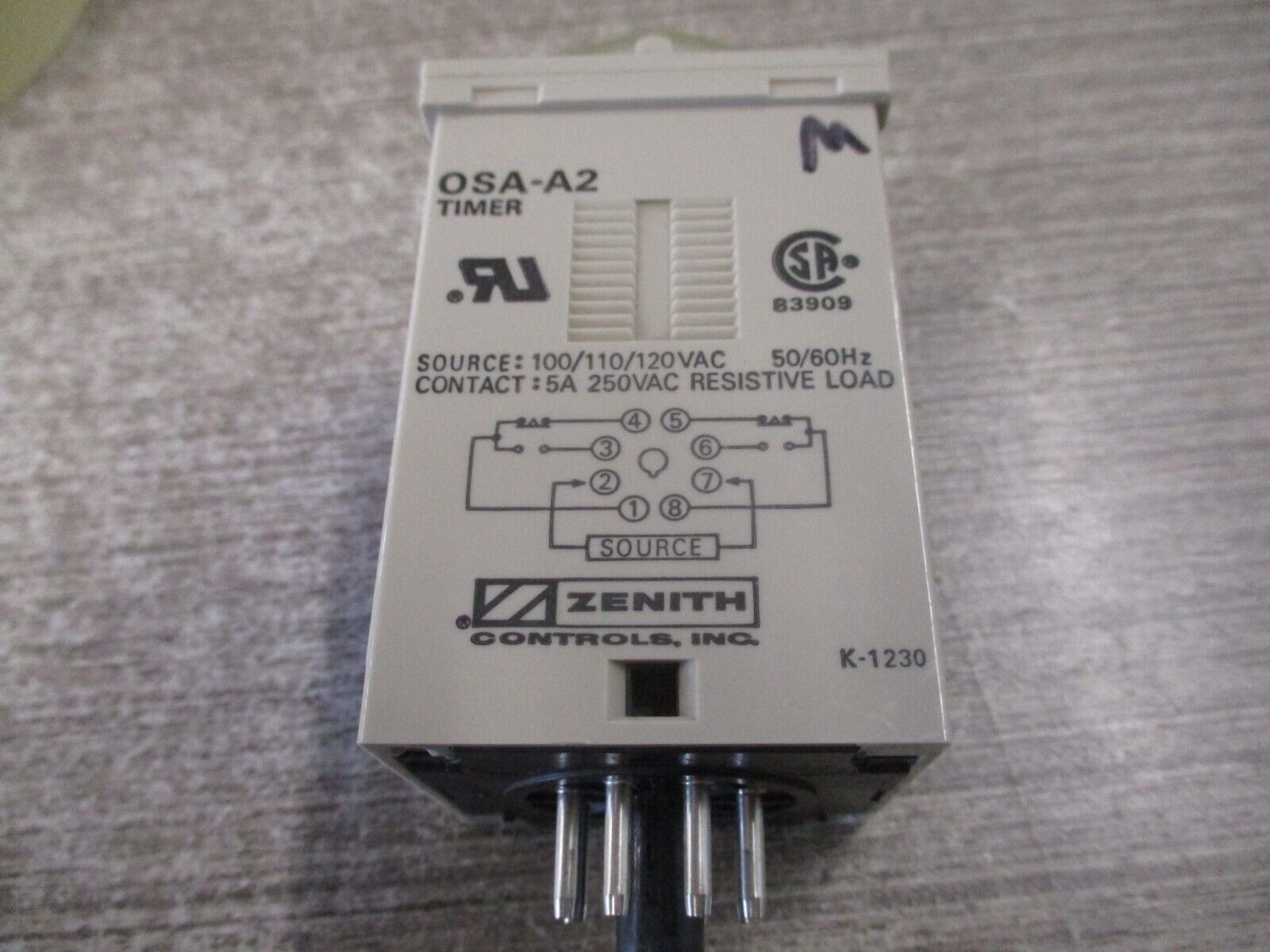 Zenith Timer OSA-A2 100/110/120V 50/60Hz *No Base* Used