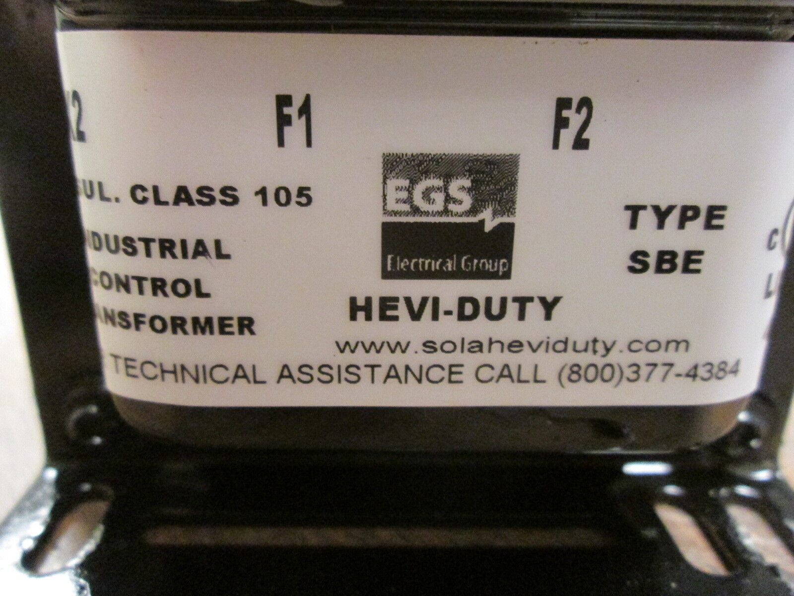 Hevi-Duty Control Transformer E100EWB 0.100 KVA Pri: 120-240V Sec: 24V Used