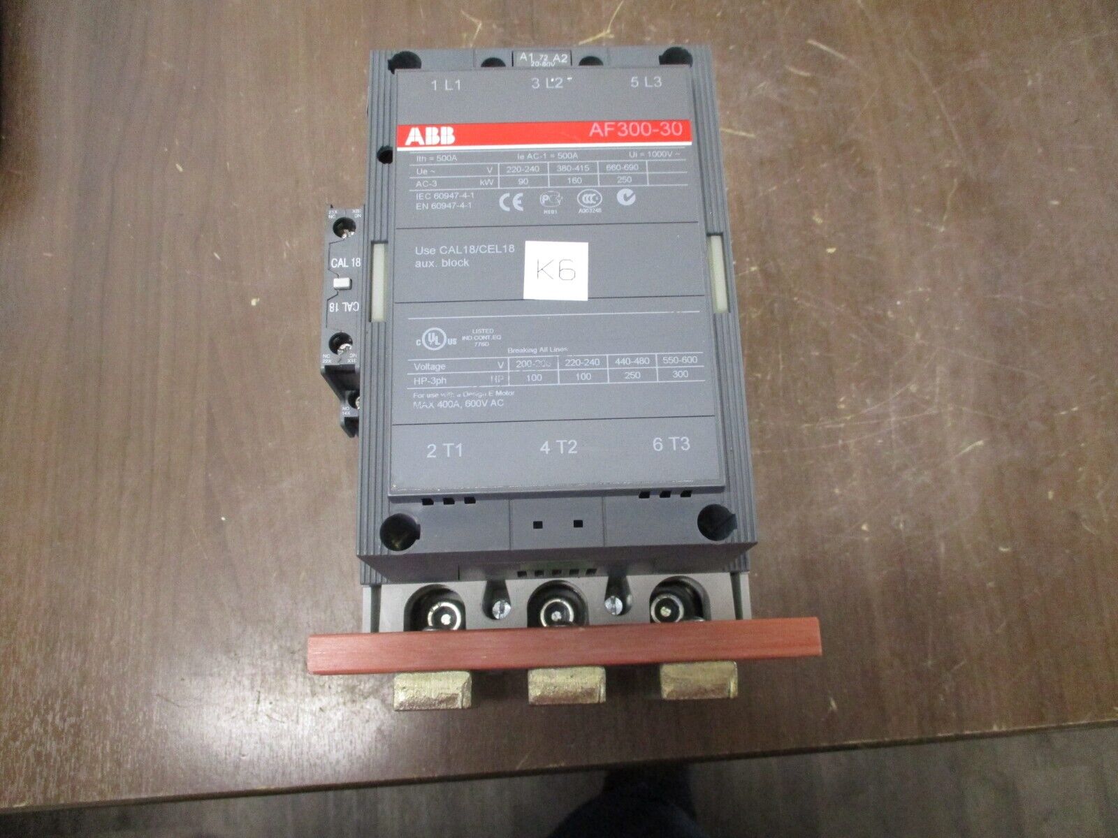 ABB Contactor AF300-30 20-60VDC Coil 400A 600V w/ (1) Aux Contact Used