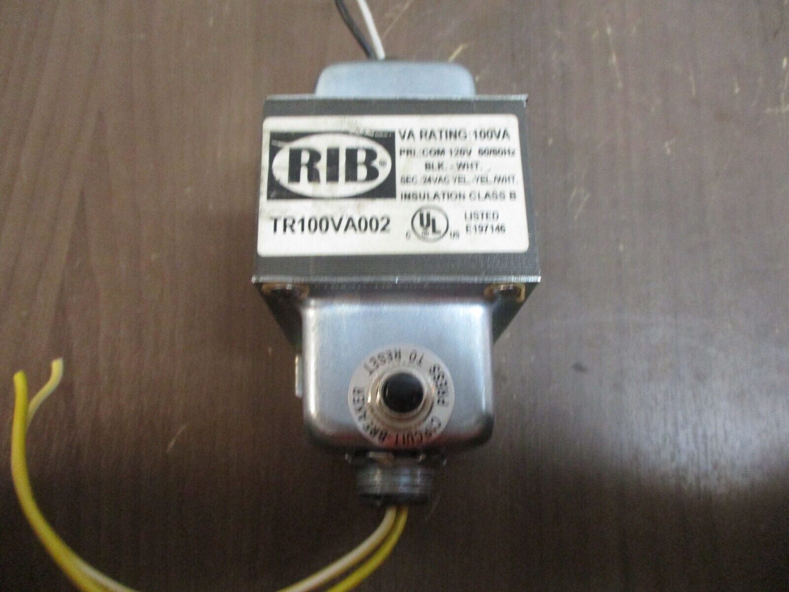 RIB Transformer TR100VA002 100VA Pri: 120V Sec: 24V Used