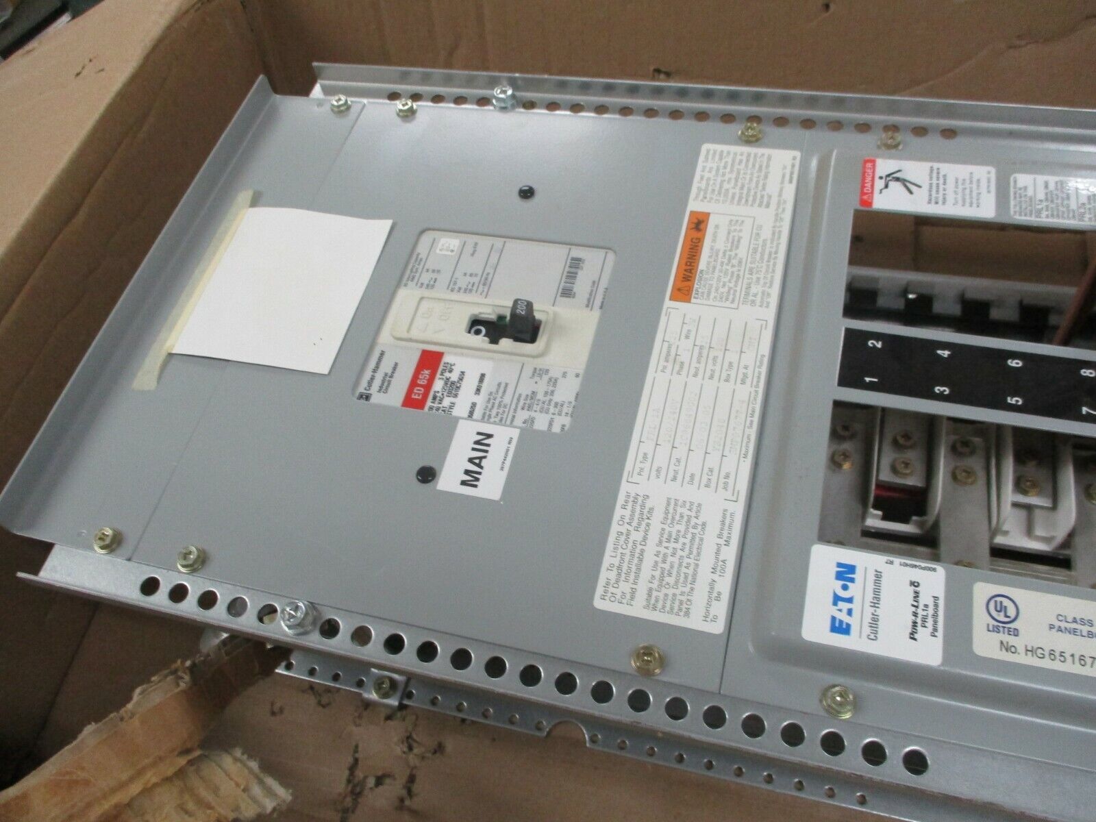 Siemens Main Breaker Interior PRL-1A 225A Max 120/240V 1Ph 3W New Surplus