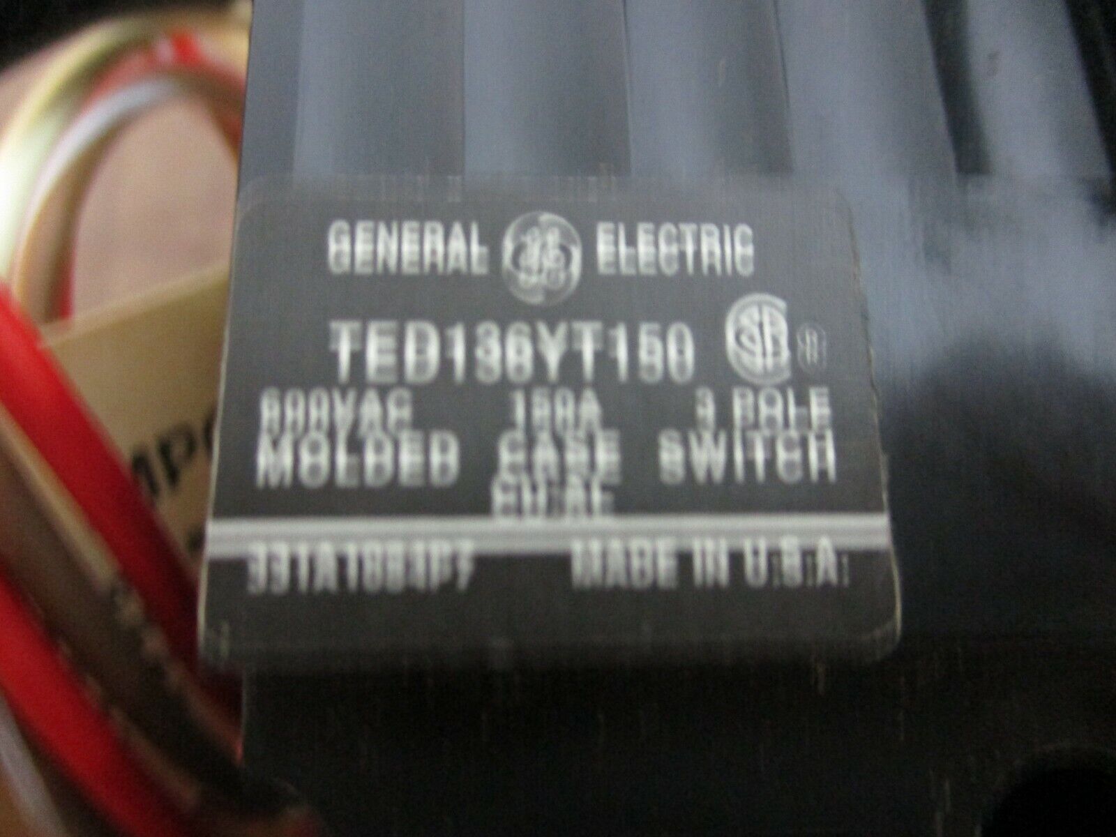 GE TED Circuit Breaker TED136YT150 150A 600V 3P Used