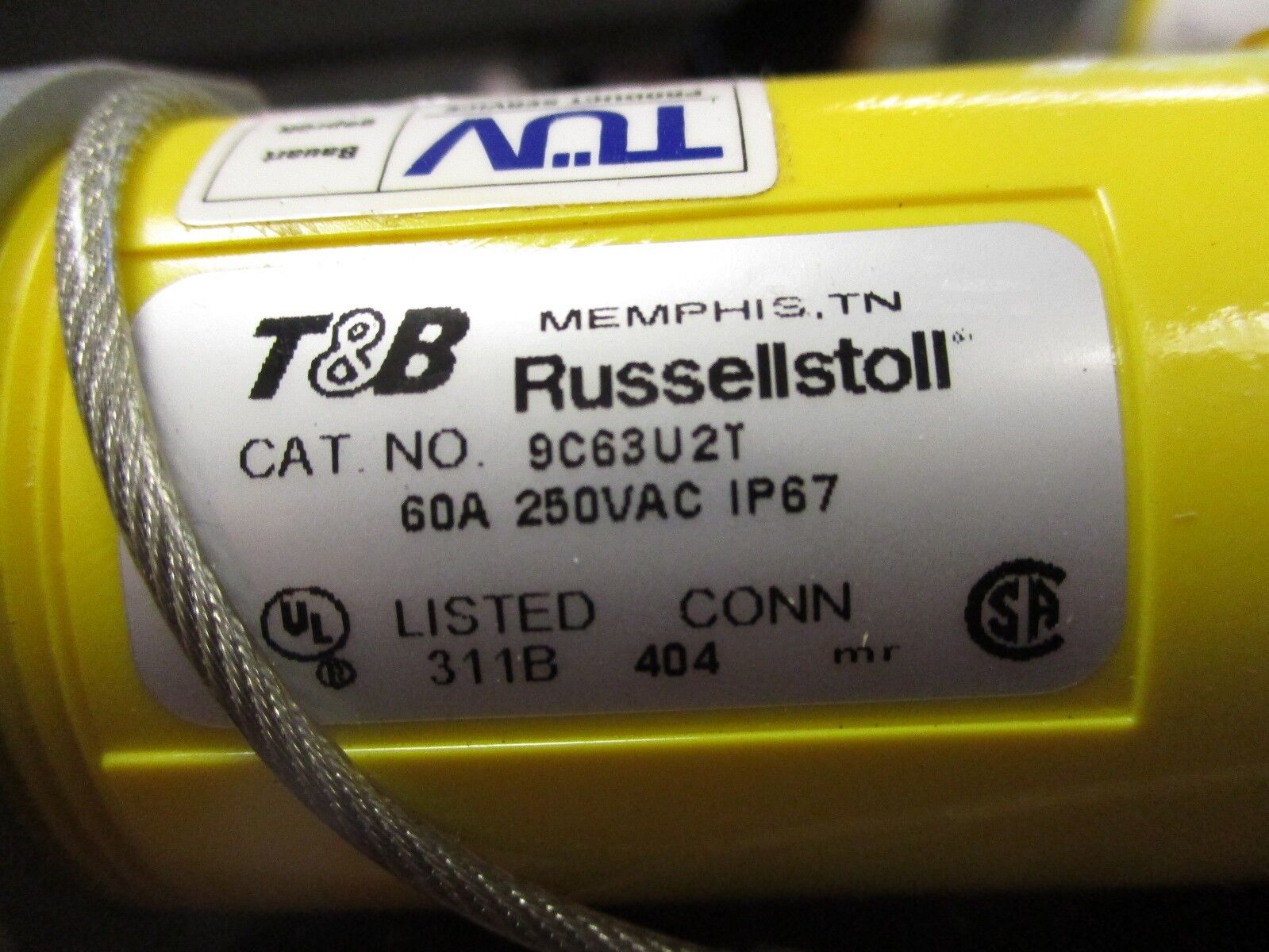 T&B Russellstoll Connector 9C63U2T 60A 250V Used