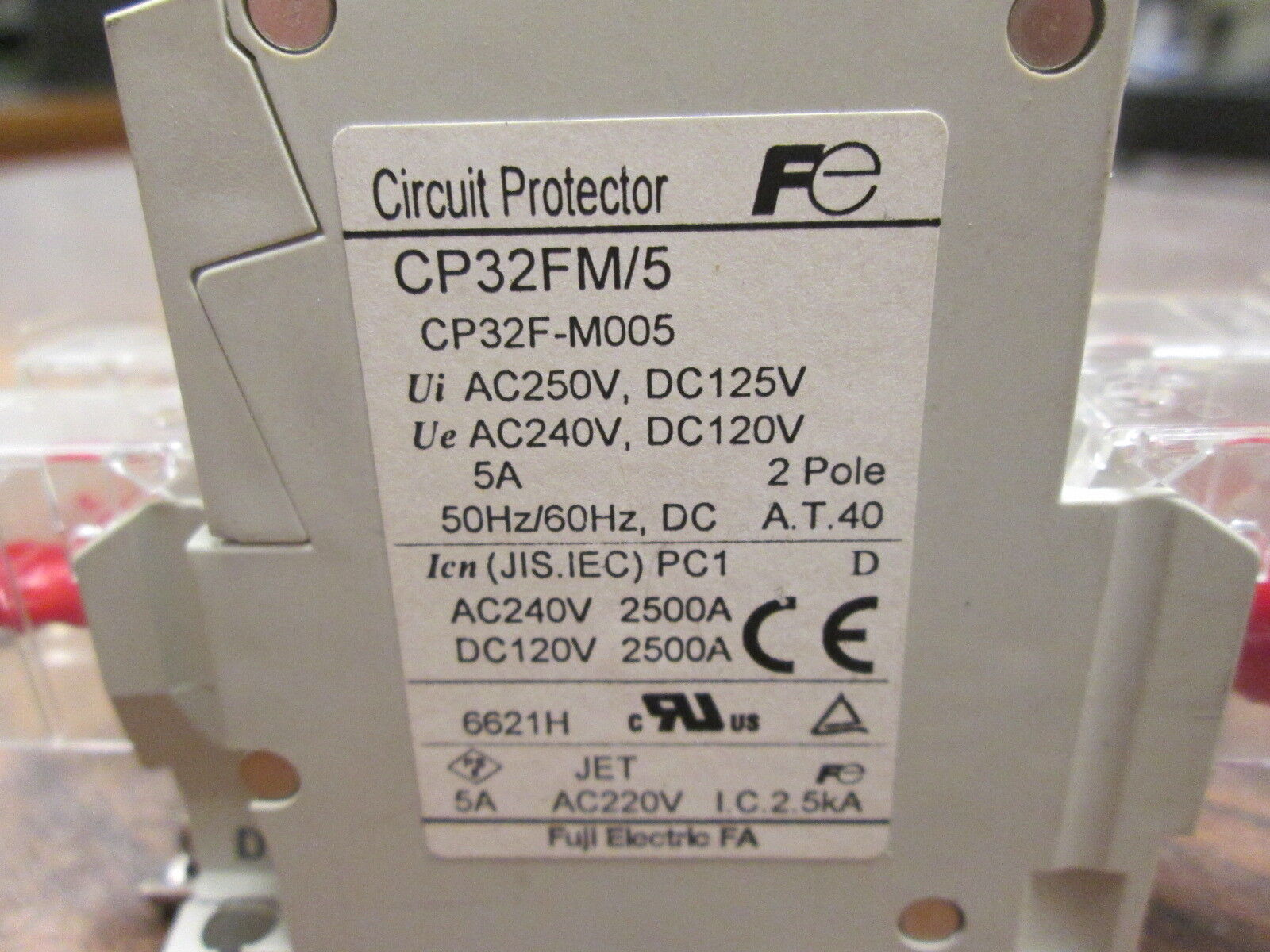 Fuji Electric Circuit Protector CP32FM/5 5A 2P 240V Used