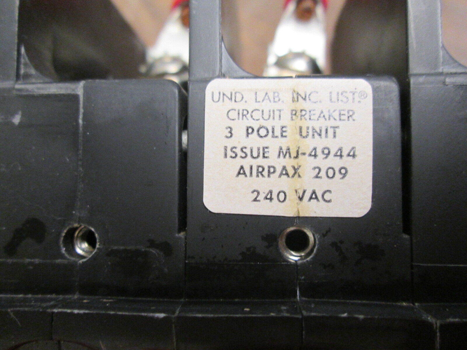 Airpax Circuit Breaker 51A 240V 3P Used