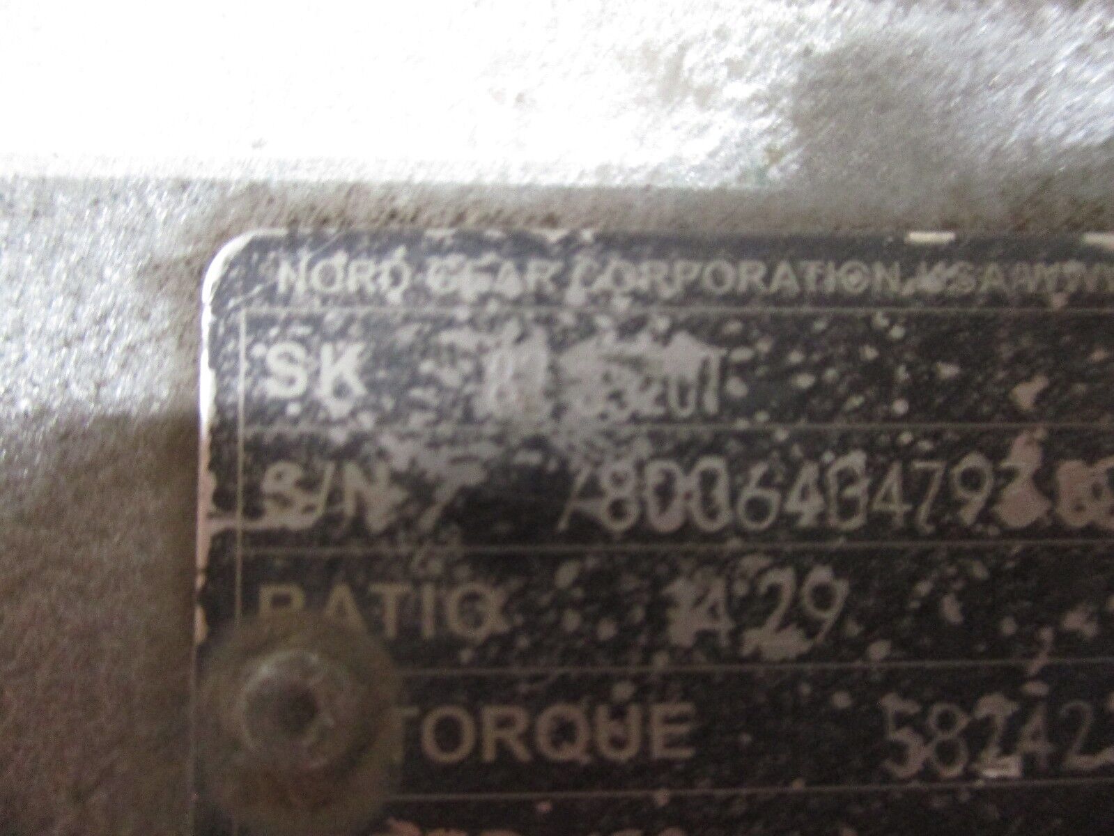 Baldor / Nord Gear Motor CP411ST / SK 82 S320T 50HP Ratio: 14.29 Used