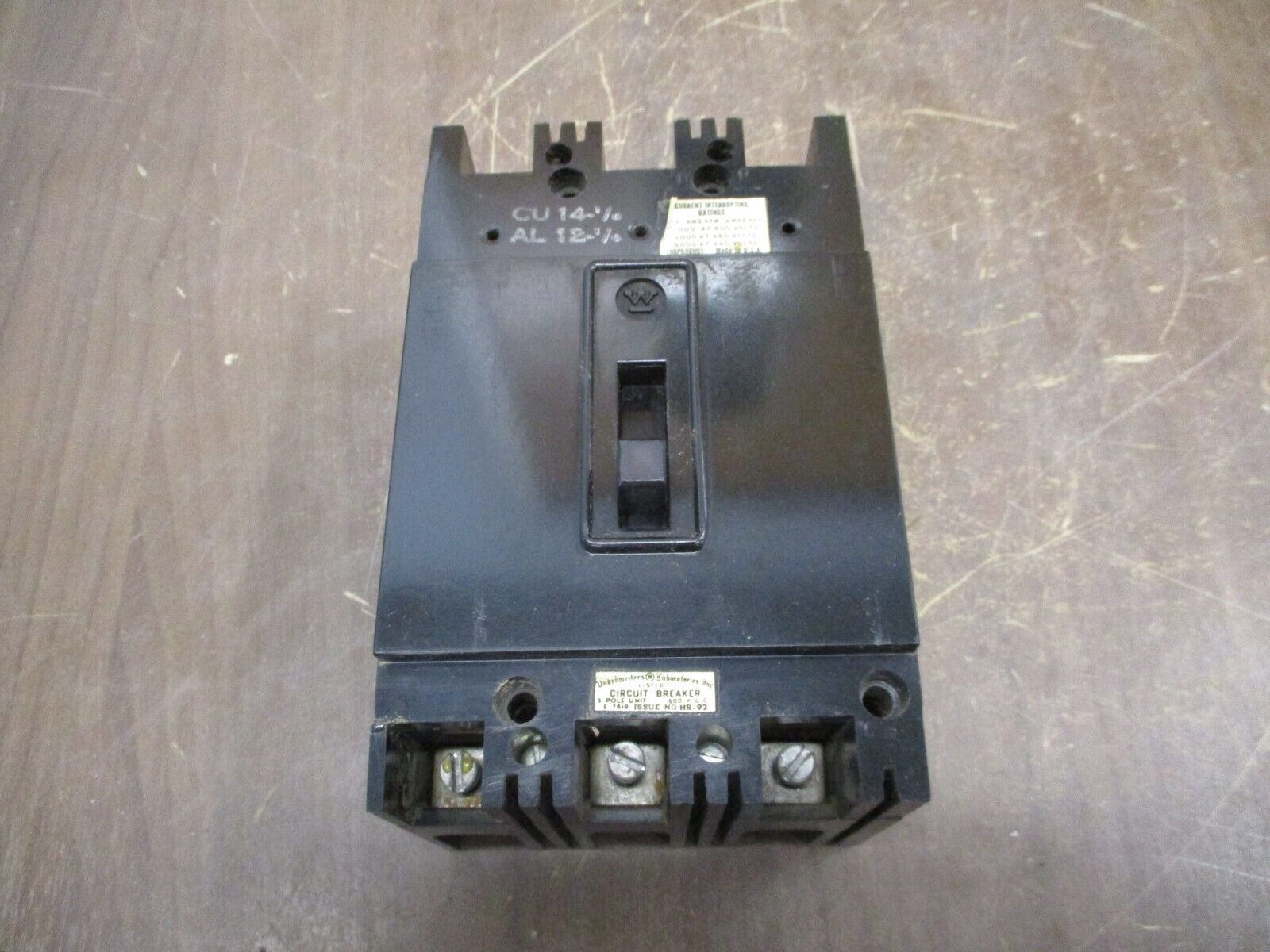 Westinghouse AB De-ion Circuit Breaker FA3030 30A 600V 3P Used