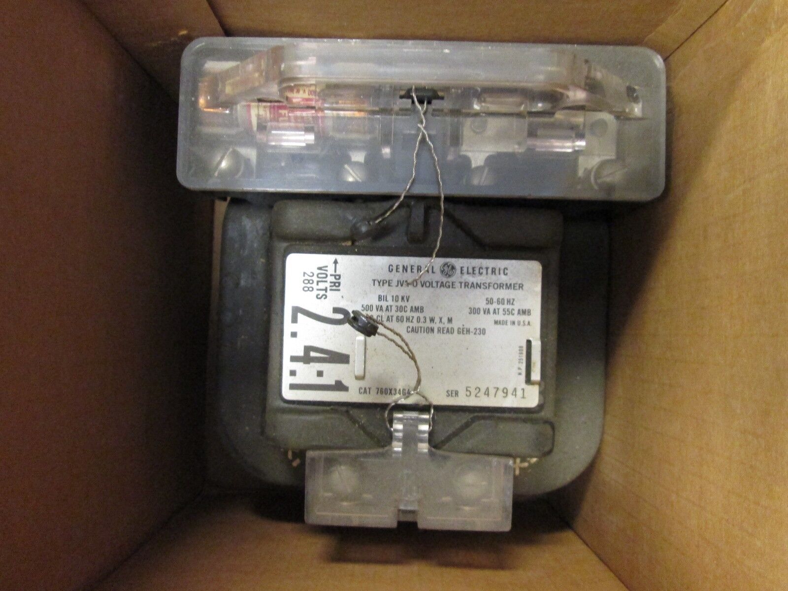 GE JVA-0 Voltage Transformer 760x34G4 Ratio 2.4:1 300/500VA Pri 288V Used