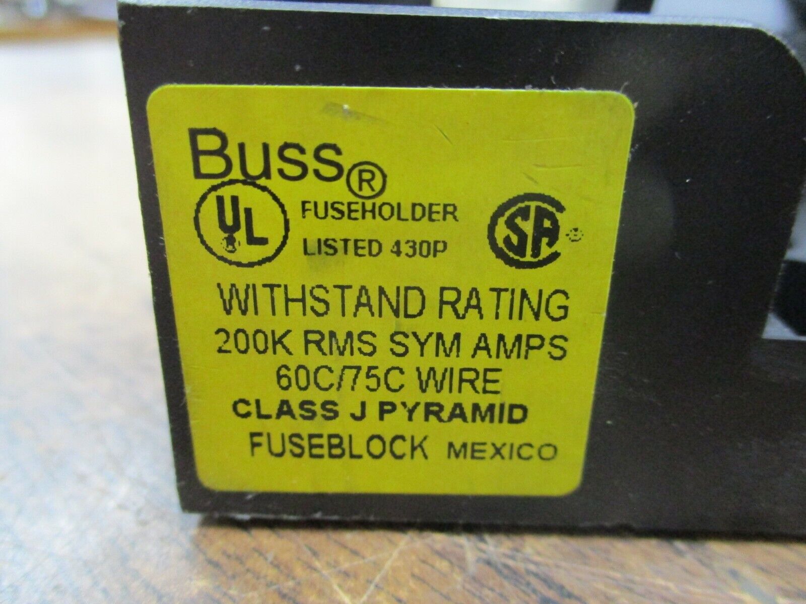 Buss Class J Pyramid Fuse Holder JP60030-3COR 30A 600V 3P Used