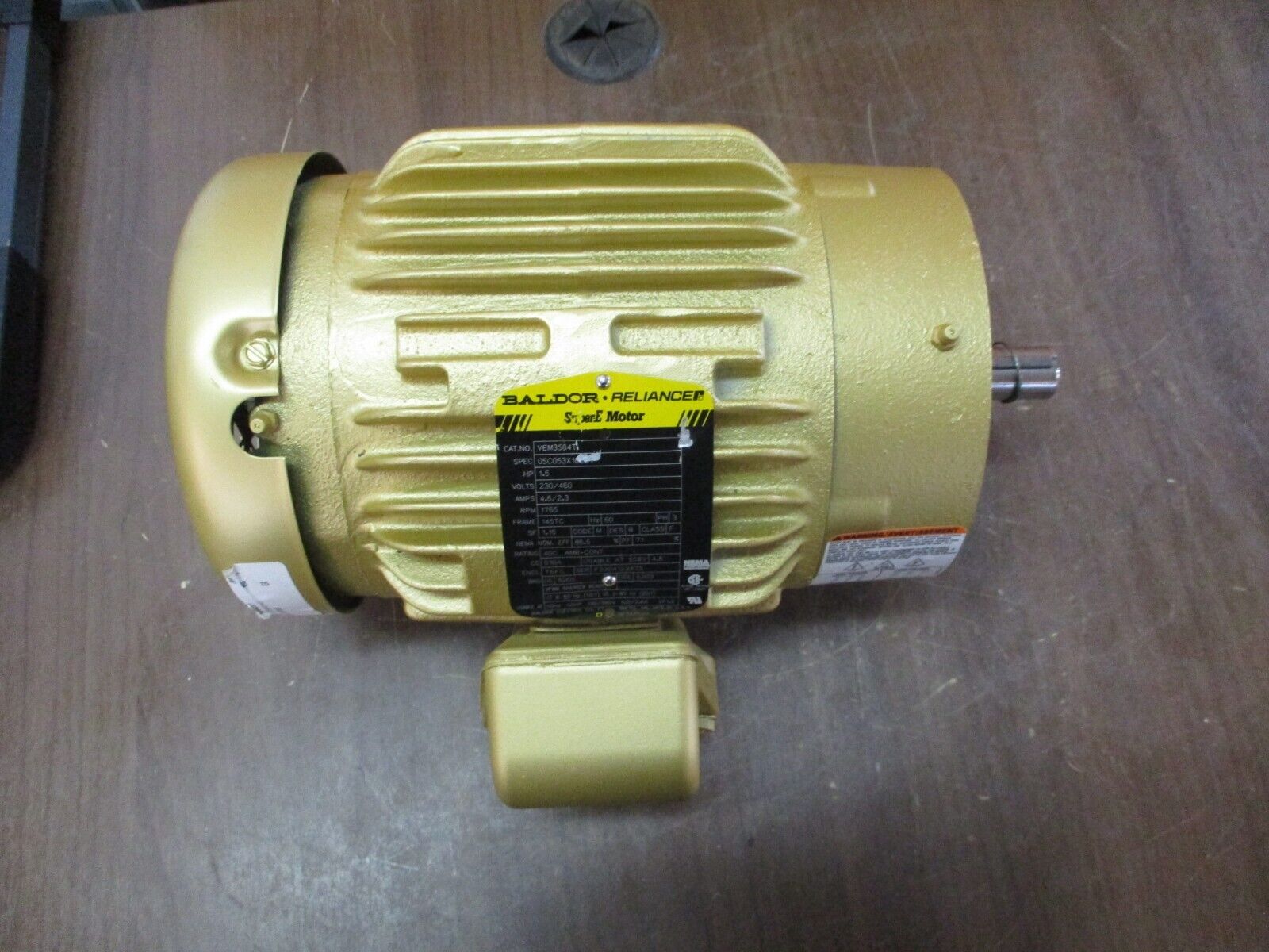 Baldor Motor VEM3584T 1.5HP 1800RPM 230/460V 4.6/2.3A 3Ph 60Hz New Surplus