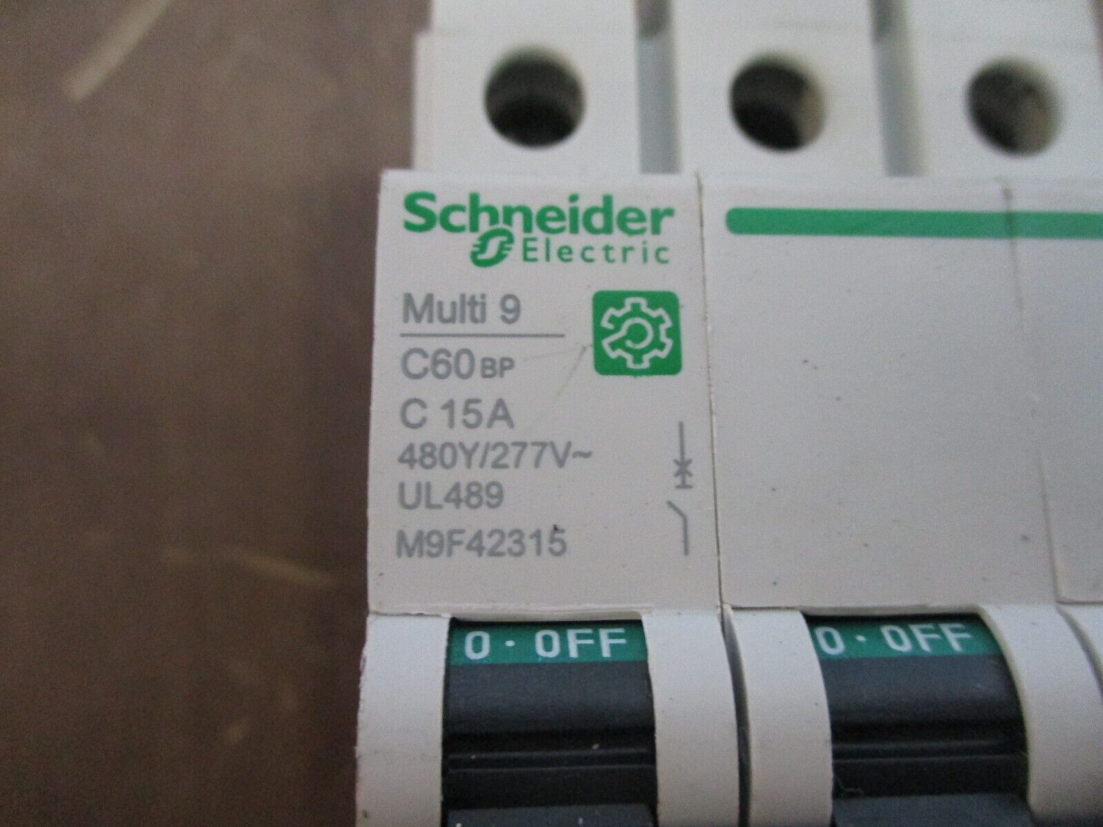 Schneider Electric Multi 9 Circuit Breaker C60BP C15A 15A 480Y/277V 3P Used