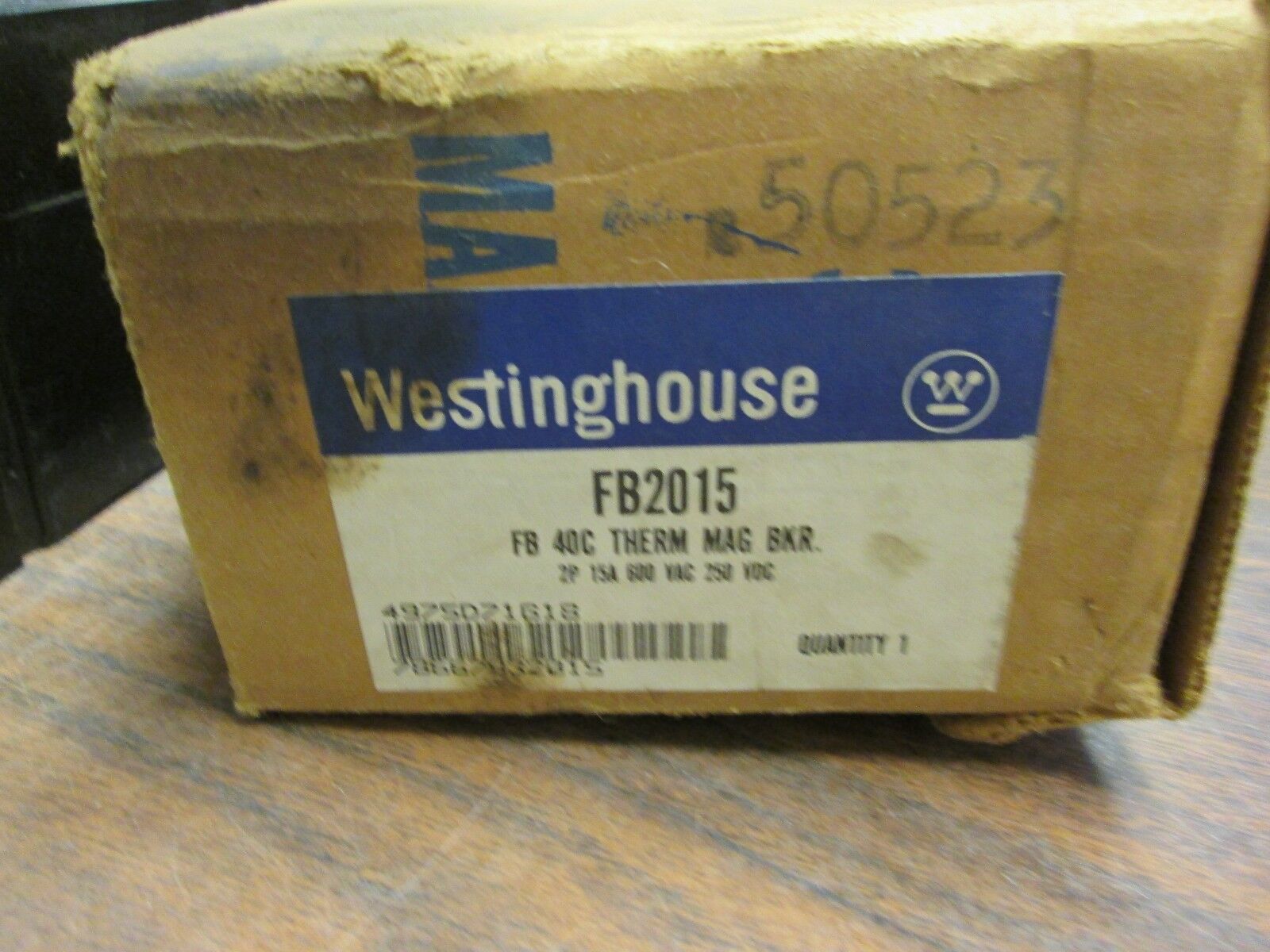 Westinghouse Circuit Breaker FB2015 15A 600V 2P New Surplus