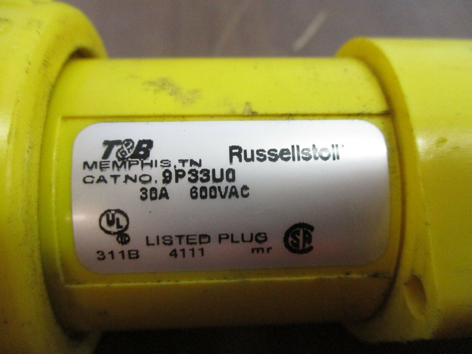 Thomas & Betts Russellstoll Plug 9P33U0 30A 600V Used