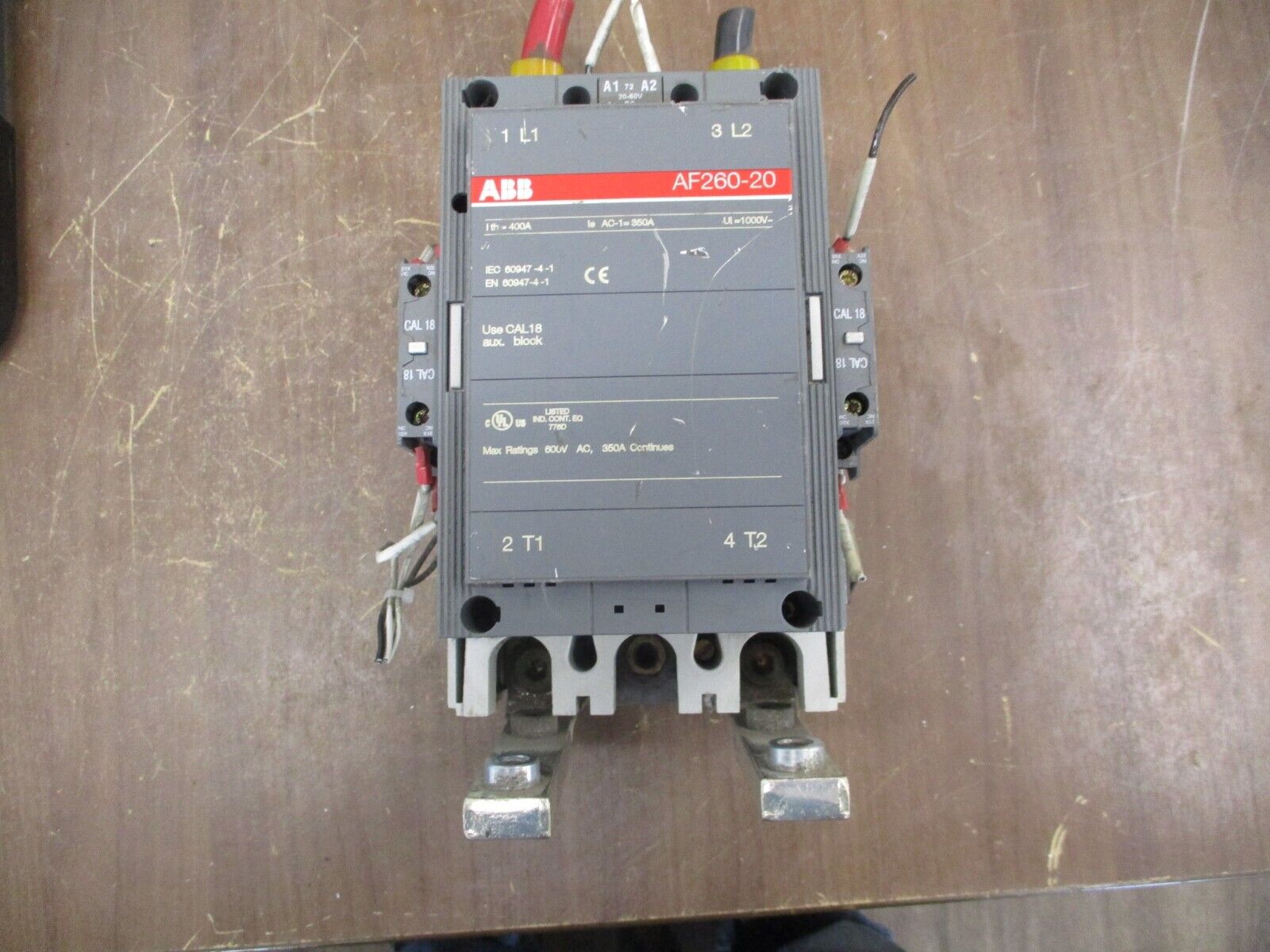 ABB Contactor AF260-20 20-60VDC Coil 350A 600V *Chipped* Used