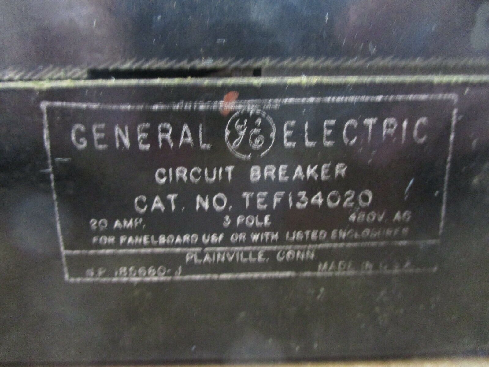 GE Circuit Breaker TEF134020 20A 480V 3P Used