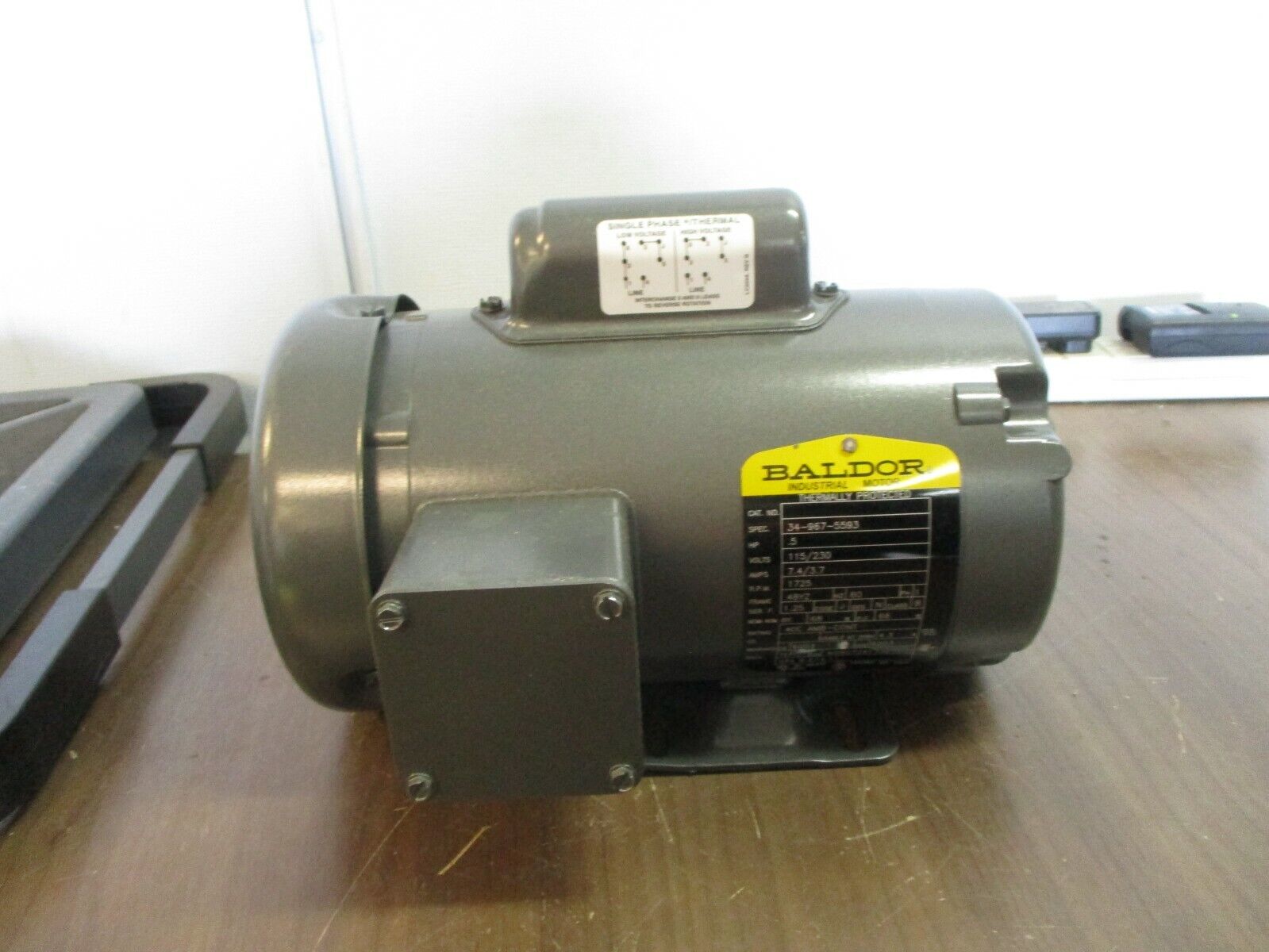 Baldor Industrial Motor 0.5HP 115/230V 7.4/3.7A 1800RPM 60Hz 1Ph *No Box*