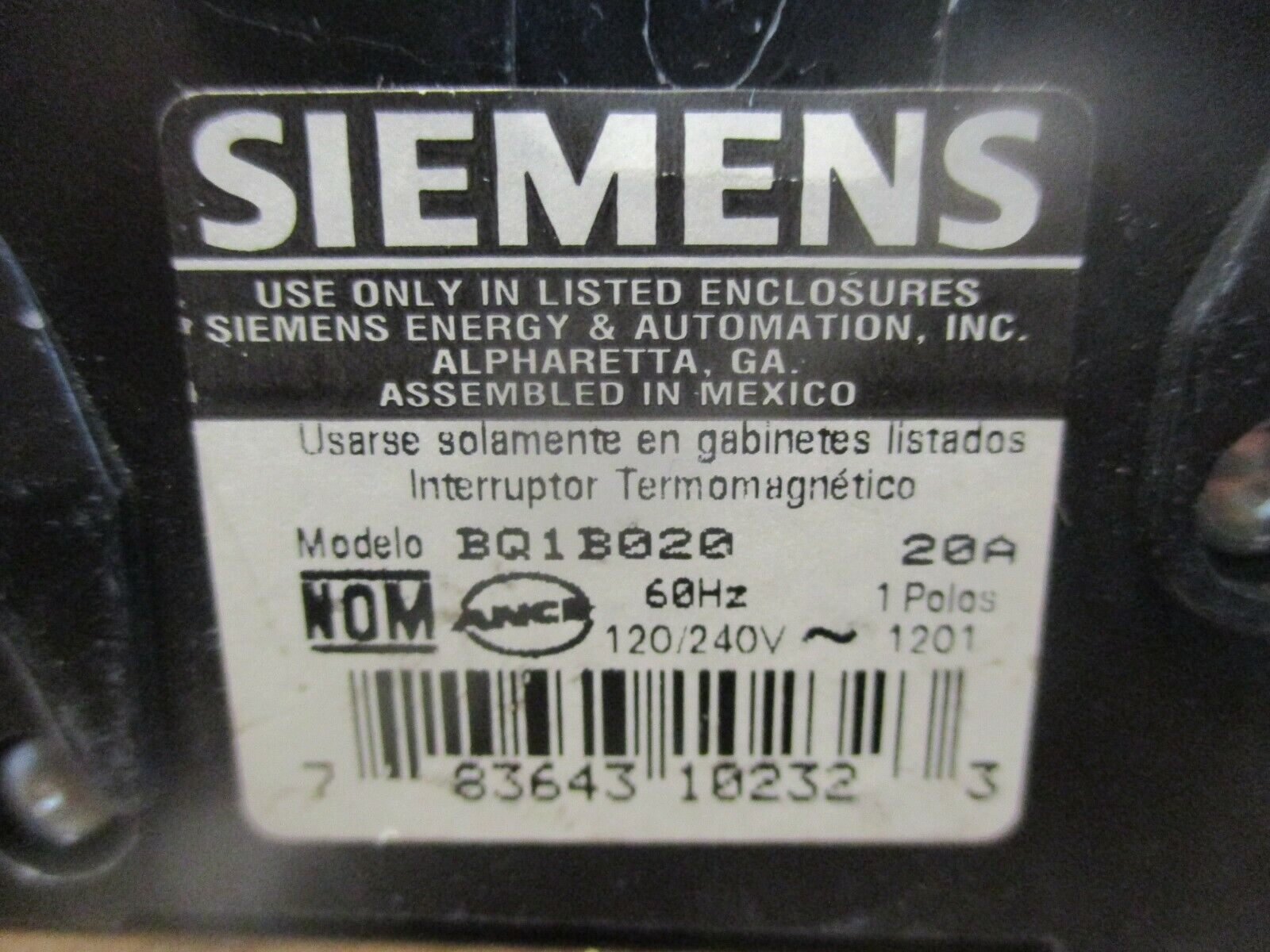 Siemens Circuit Breaker BQ1B020 20A 120/240V 1P *Lot of 20* Used