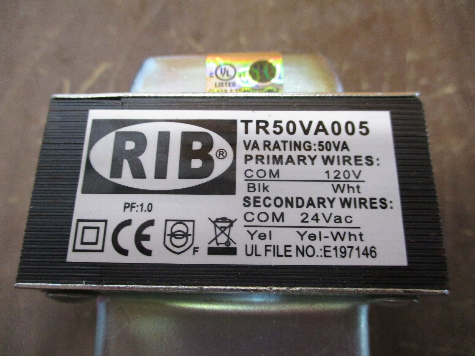 RIB Transformer TR50VA005 50VA Pri: 120V Sec: 24V Used