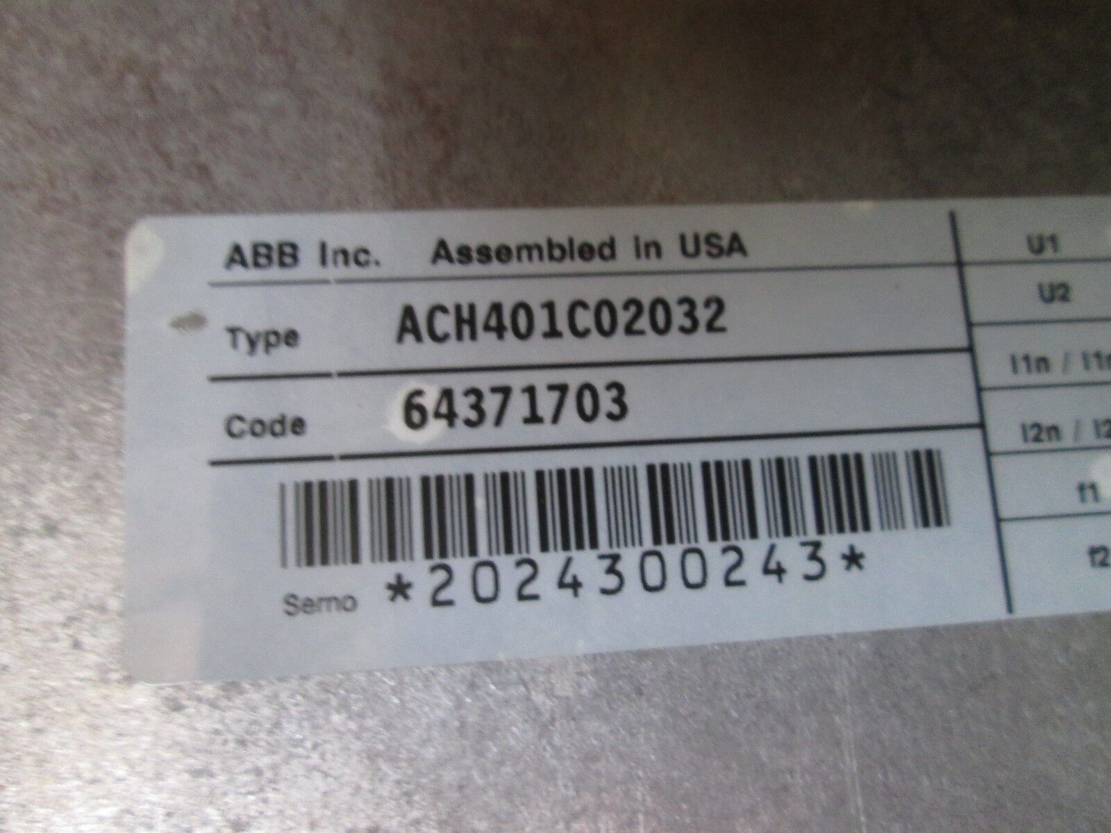 ABB AC Drive ACH401C02032 25HP 380-480V Used