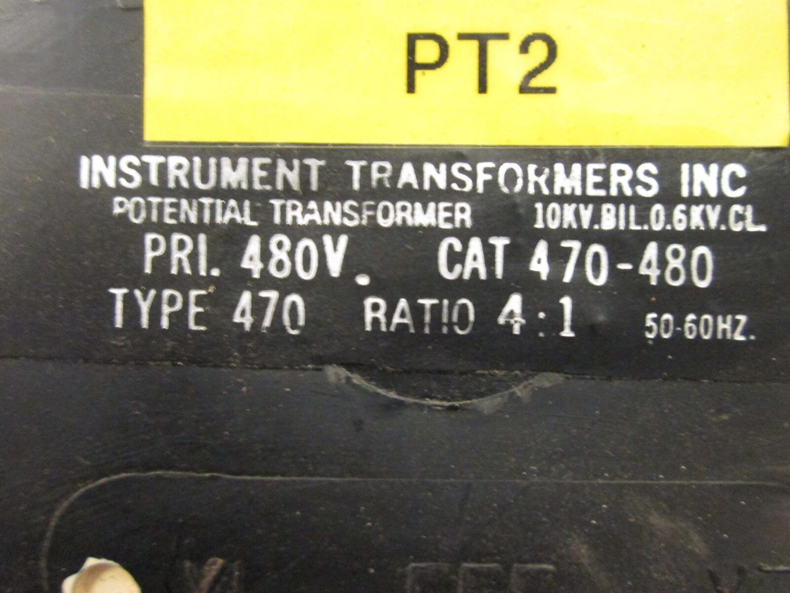 Instrument Transformers Potential Transformer 470-480 Pri 480V 4:1 Ratio 50/60Hz