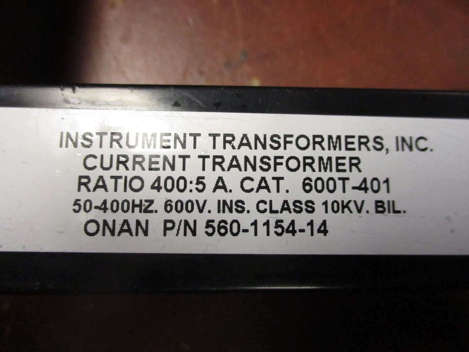 Instrument Transformers Current Transformer 600T-401 Ratio 400:5A 50-400Hz Used