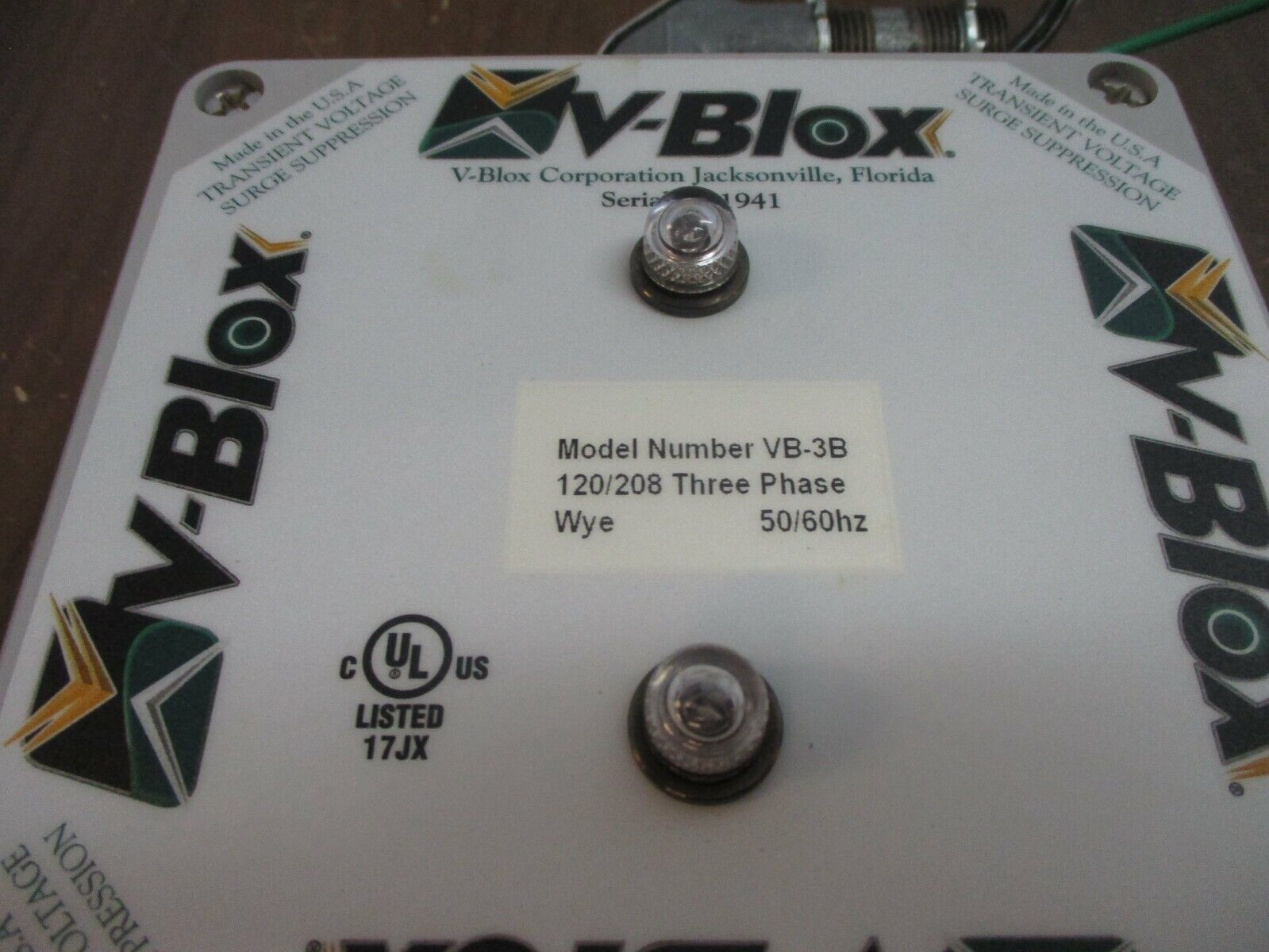 V-Blox Surge Suppressor VB-3B 120/208V 3Ph 50/60Hz Used