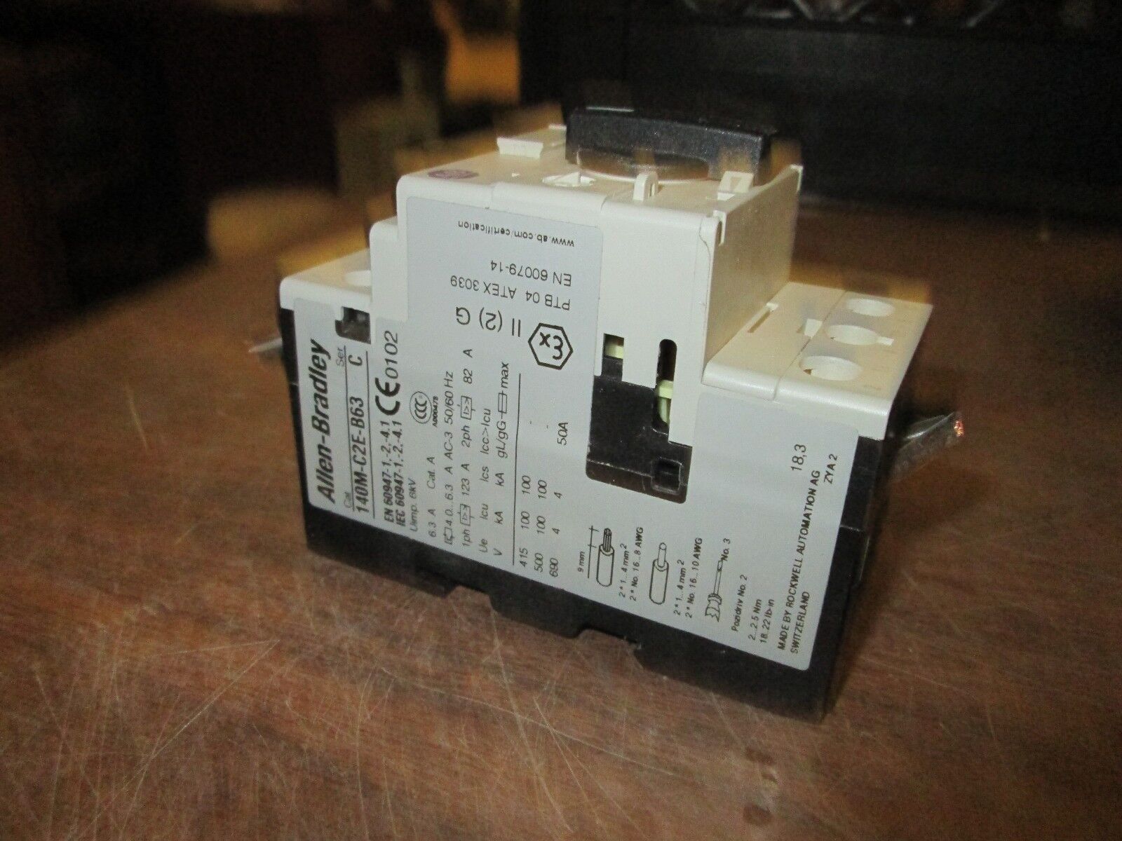 Allen-Bradley Motor Protection Circuit Breaker 140M-C2E-BC3 Range: 4.0-6.3A Used