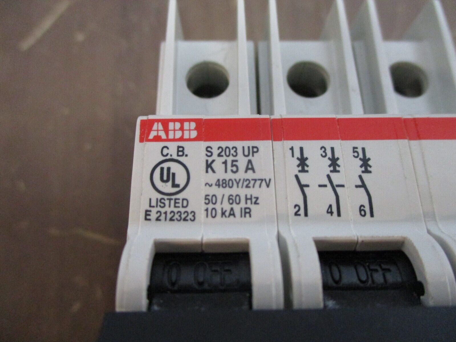 ABB Circuit Breaker S203 UP K15A 15A 480Y/277V 3P Used