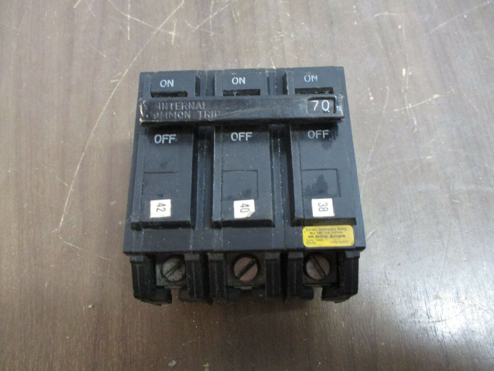 GE Clip-On Circuit Breaker THQL32070 70A 240V 3P Used