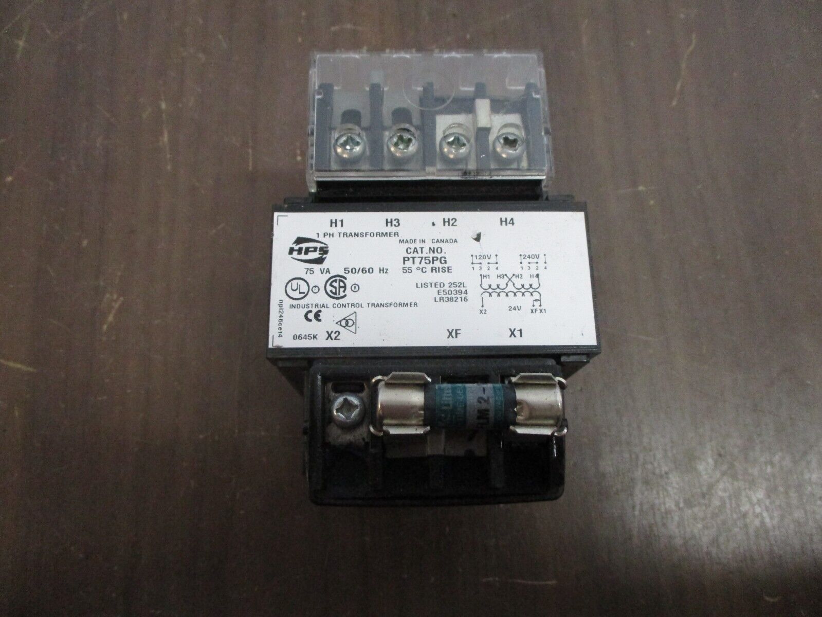 Hammond Control Transformer PT75PG 75VA Pri: 120/240V Sec: 24V 1Ph 50/60Hz Used