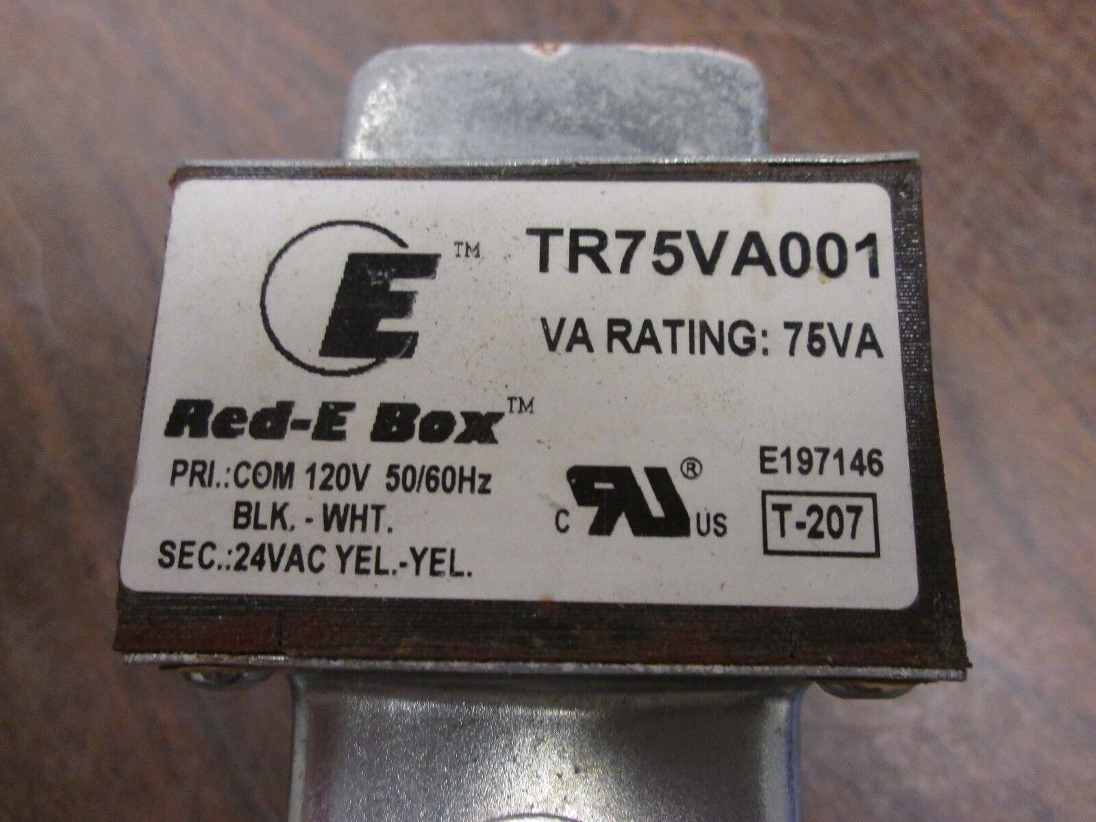 Red-E Box Transformer TR75VA001 75VA Pri 120V Sec 24V Used