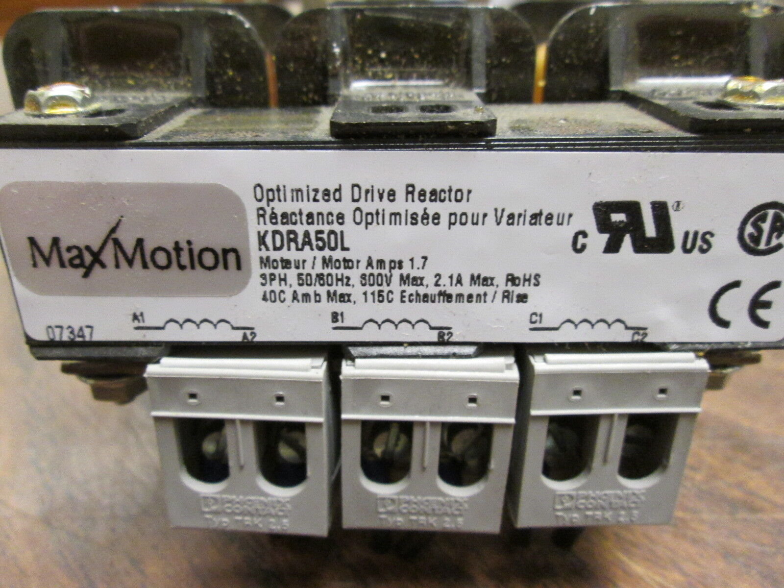 Max Motion Optimized Drive Reactor KDRA50L 1.7 Motor Amps 3Ph 50/60Hz 600V 2.1A