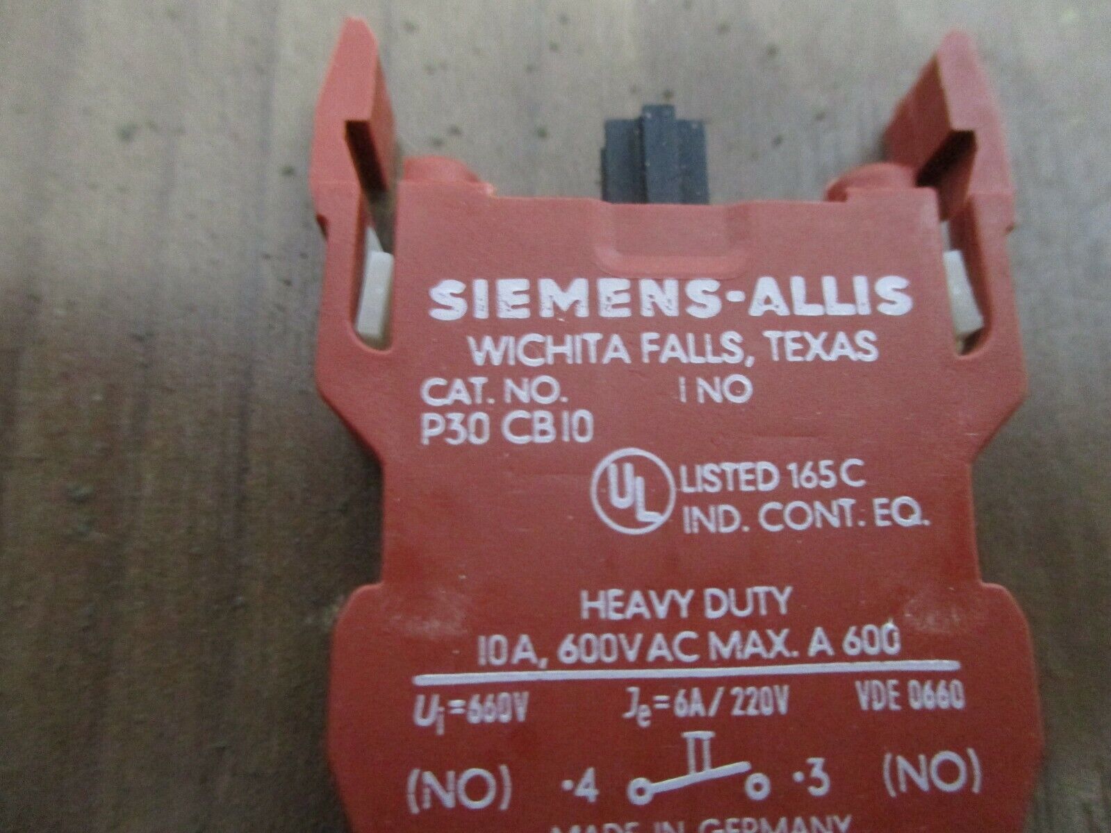 Siemens-Allis Contact Block P30CB10 1 N.O. New Surplus