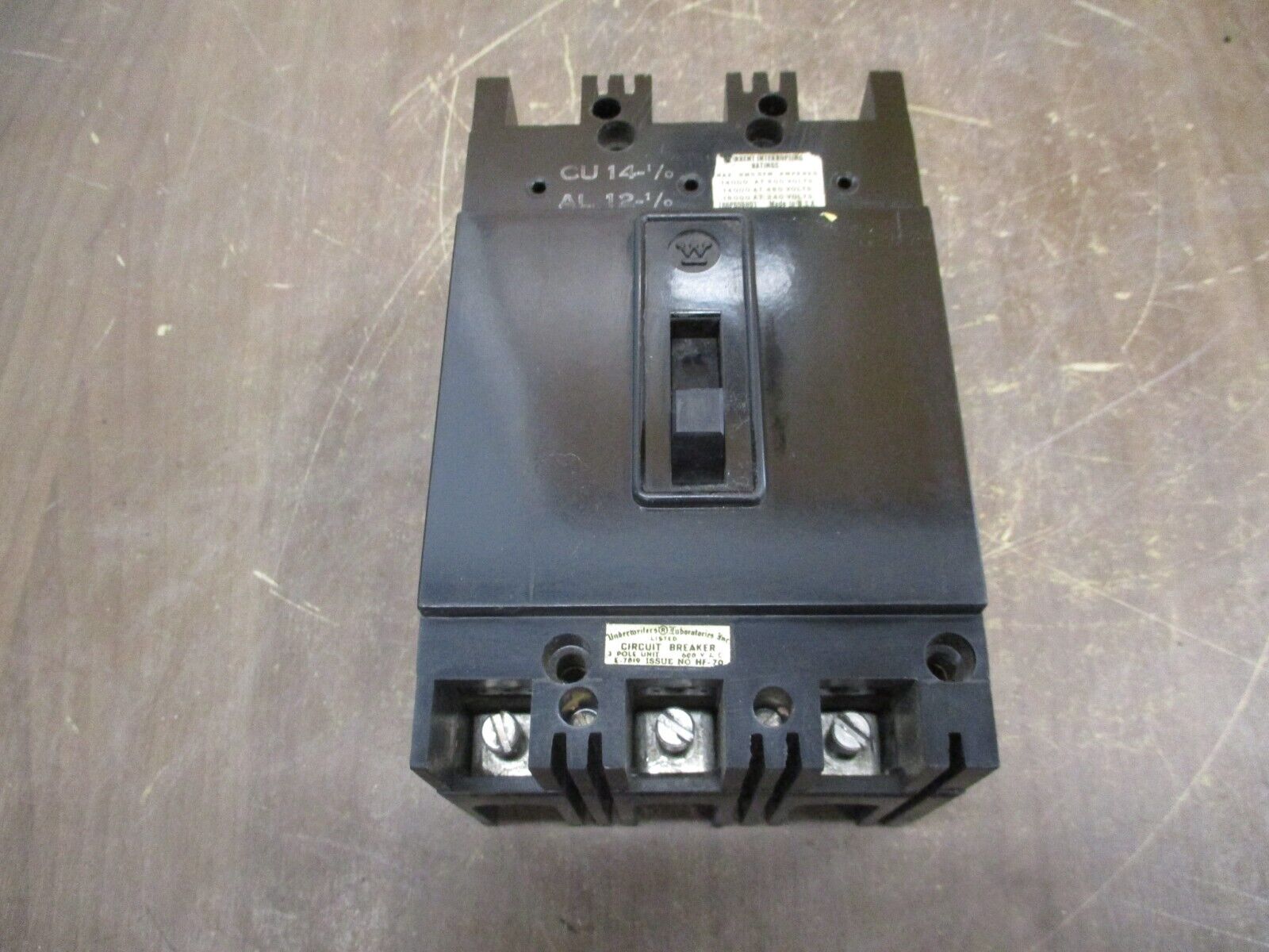 Westinghouse AB De-ion Circuit Breaker FA3030 30A 600V 3P Used