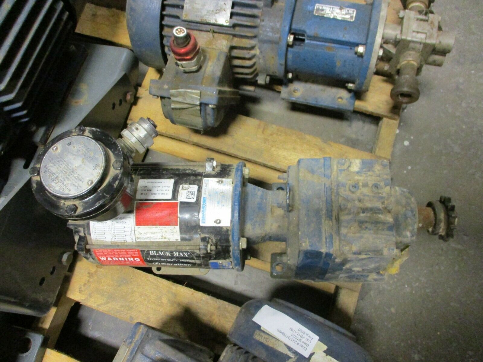 Marathon Gearmotor Y600 1/4 HP 1725 RPM 230/460V 3Ph 60Hz Used