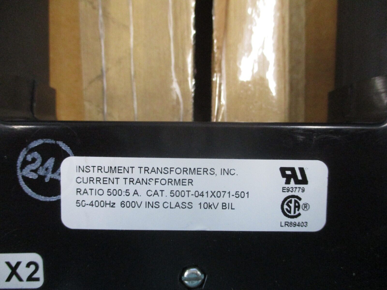 Instrument Transformers Current Transformer 500T-041X071-501 Ratio 500:5A 600V