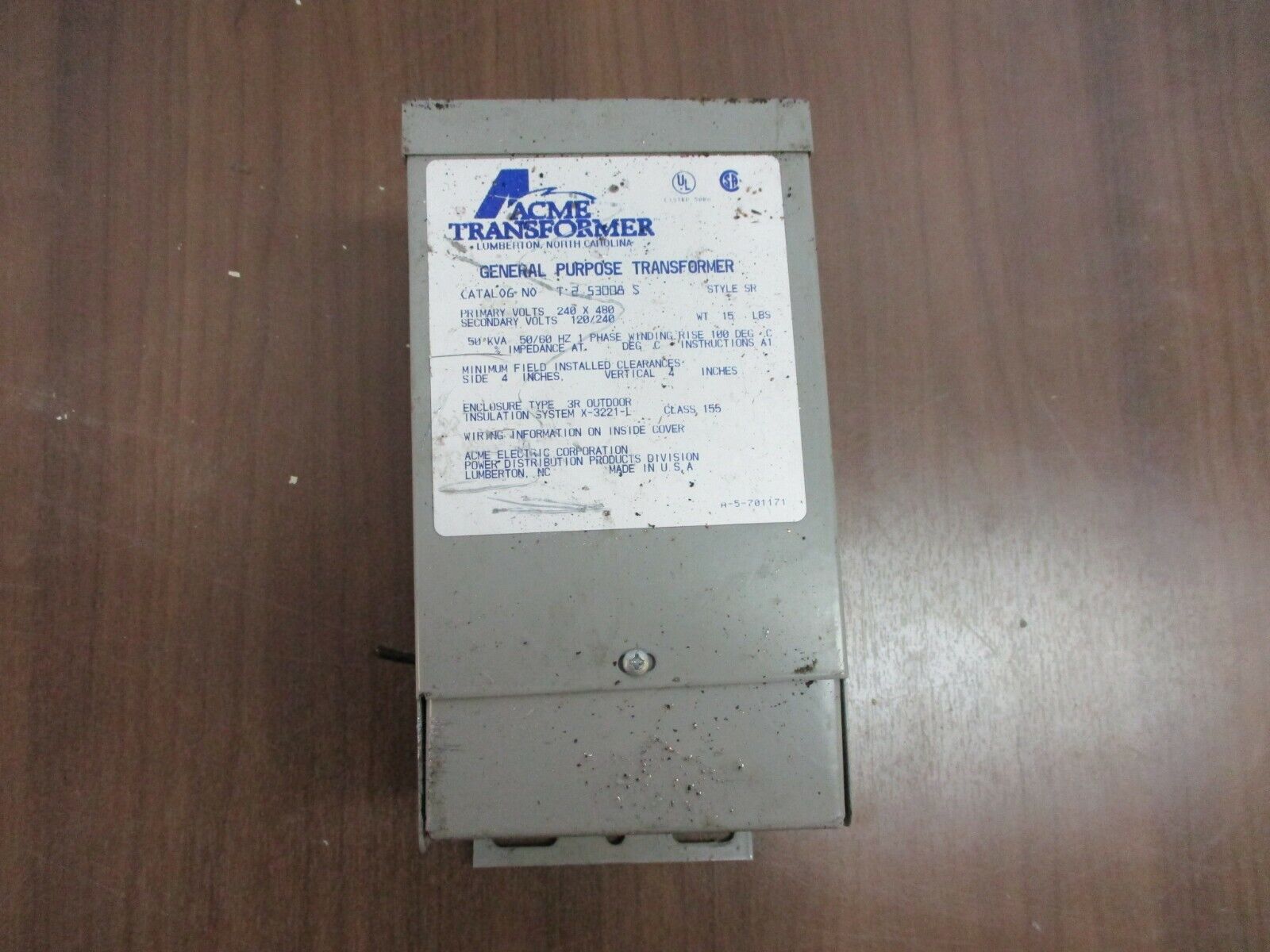 Acme Transformer 3R Transformer T 2 53008 S 0.50KVA Pri: 240/480V Sec: 120/240V